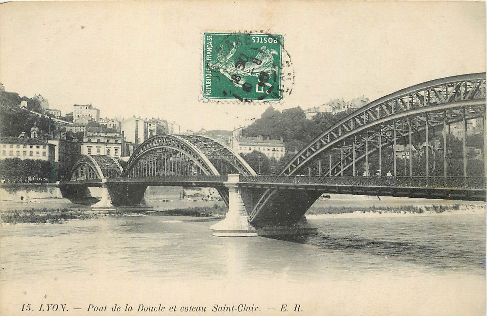 CPA Lyon Pont de la Boucle et Coteau Saint Clair