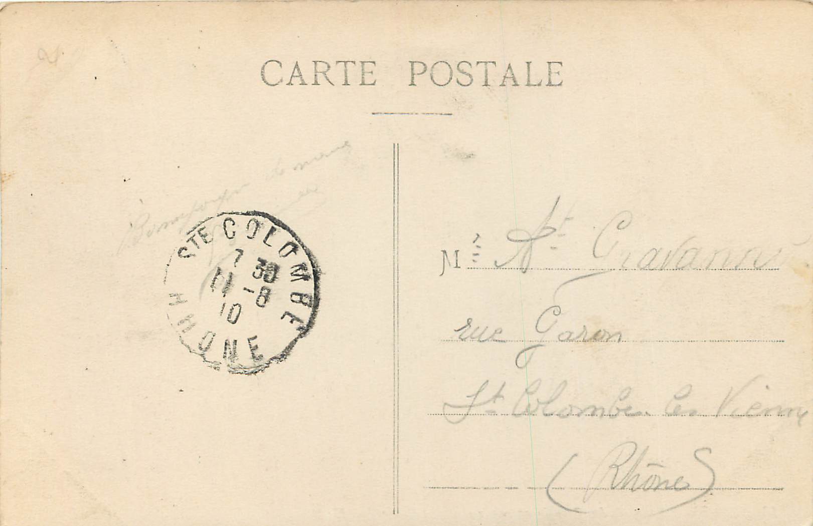 CPA Lyon Pont de la Boucle et Coteau Saint Clair — Rückseite