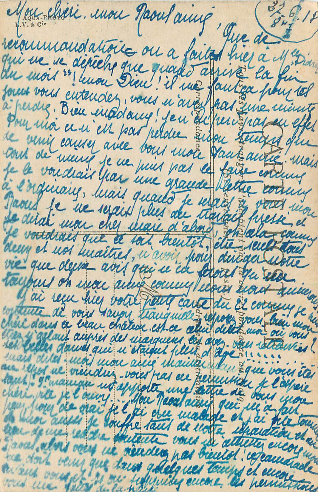 CPA Lyon La Fontaine Bartholdi — Verso
