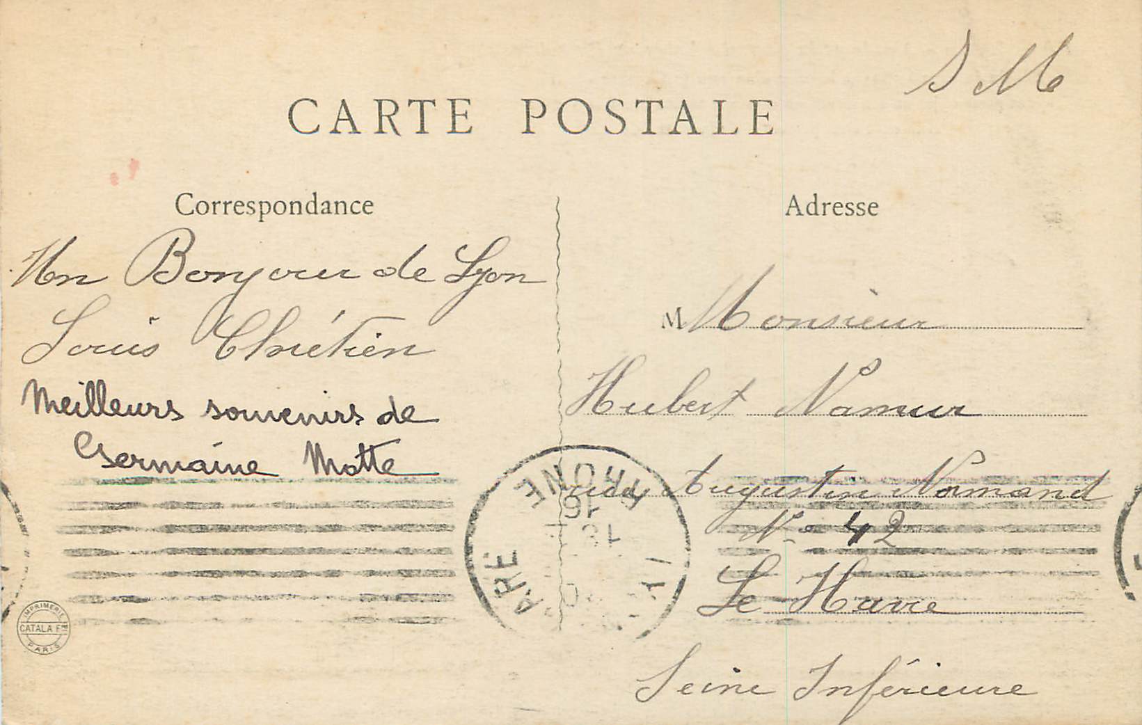 CPA Lyon Abside de la Nouvelle Eglise de Fourviere — Verso