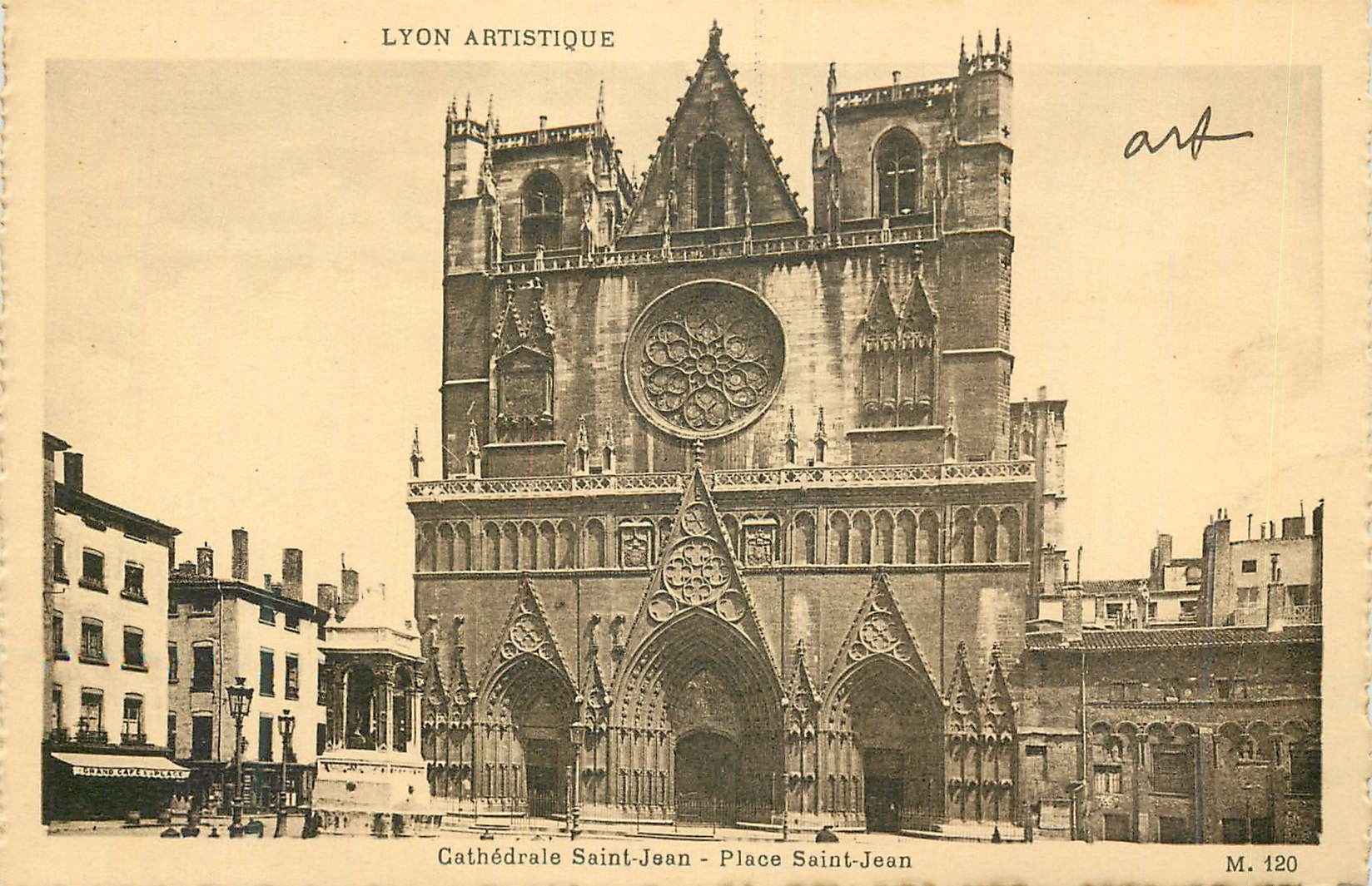 CPA Lyon Artistique Cathedrale Saint Jean Place de St Jean