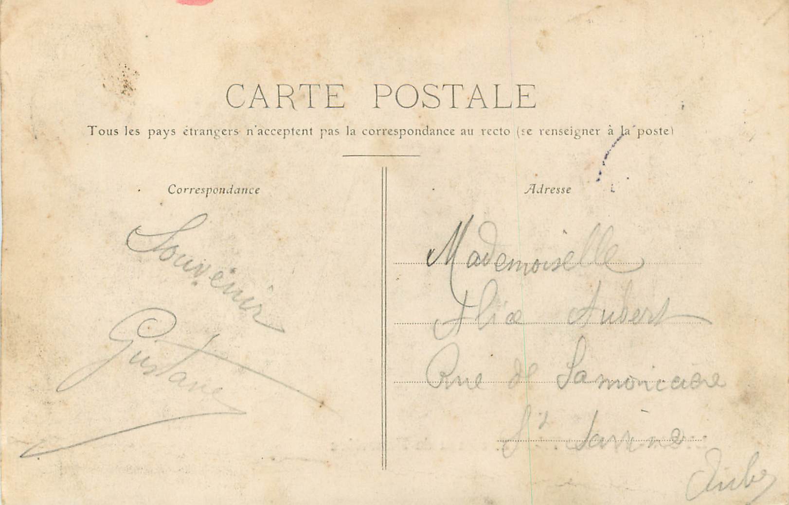 CPA Lyon Pont et Coteau de Fouviere — Rückseite