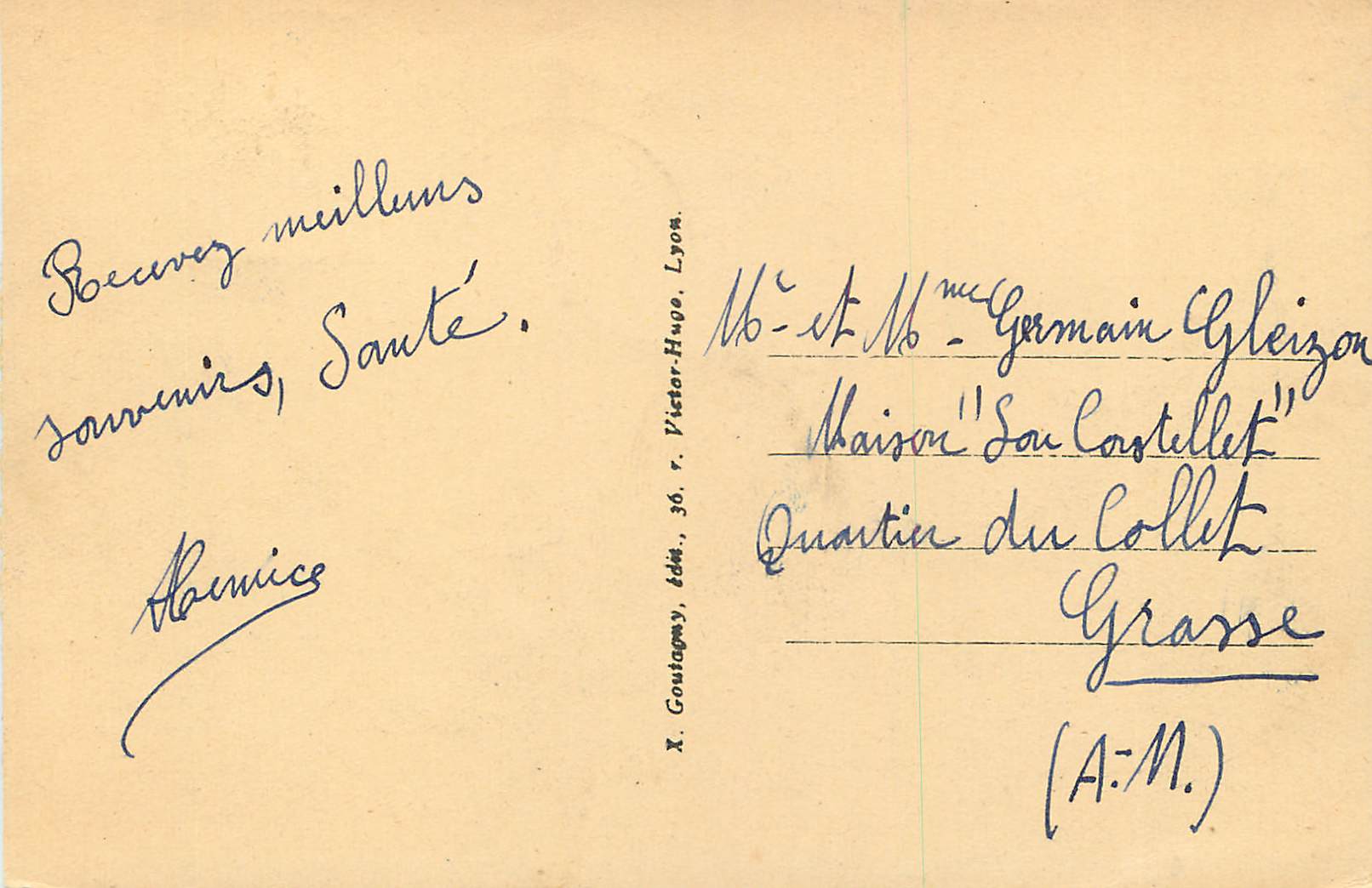 CPA Lyon Abside de N D de Fouviere Tour Metallique — Rückseite