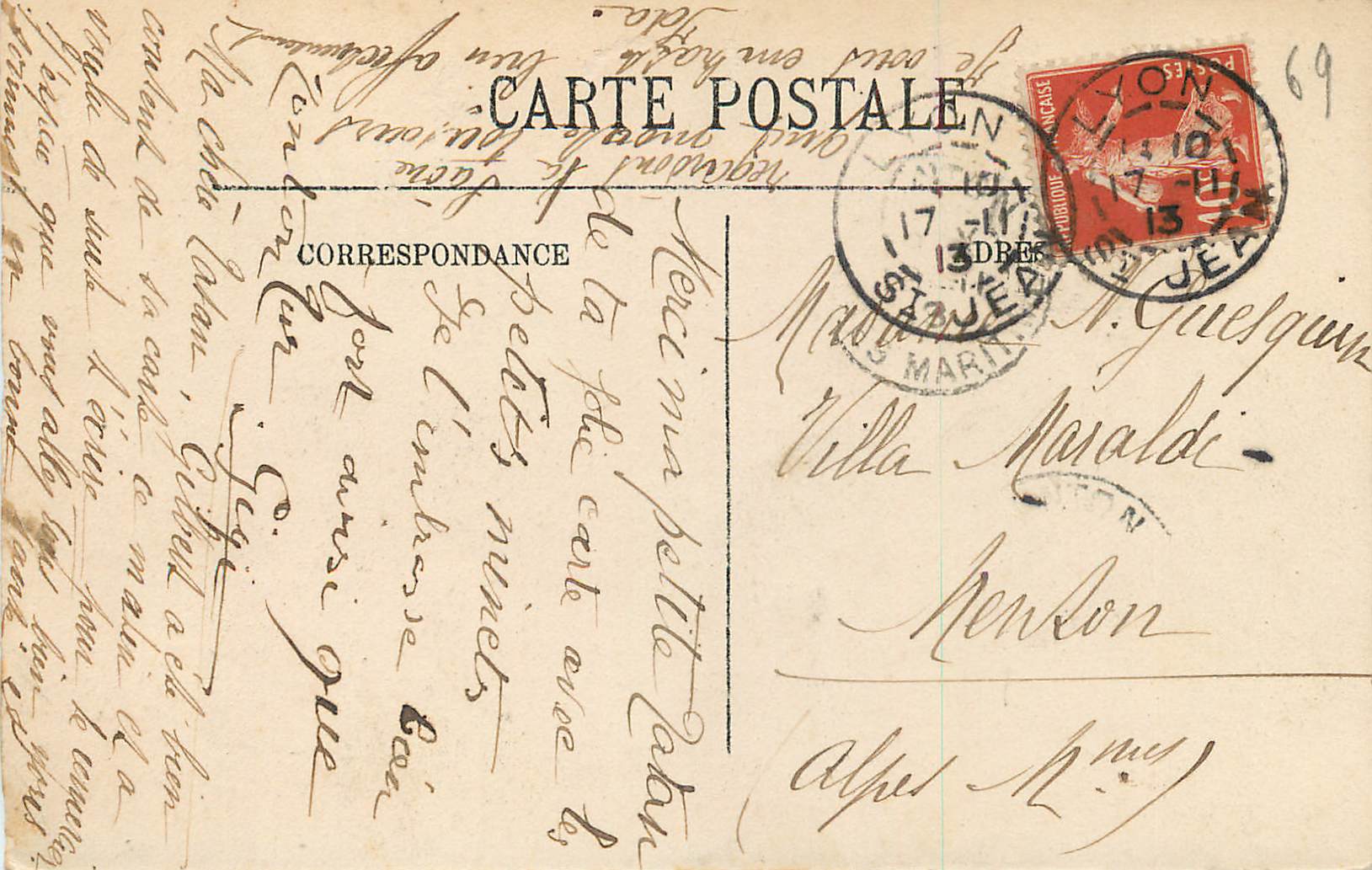 CPA Lyon Pont d'Ainay Fouviere det Saint Georges Bateaux — Verso