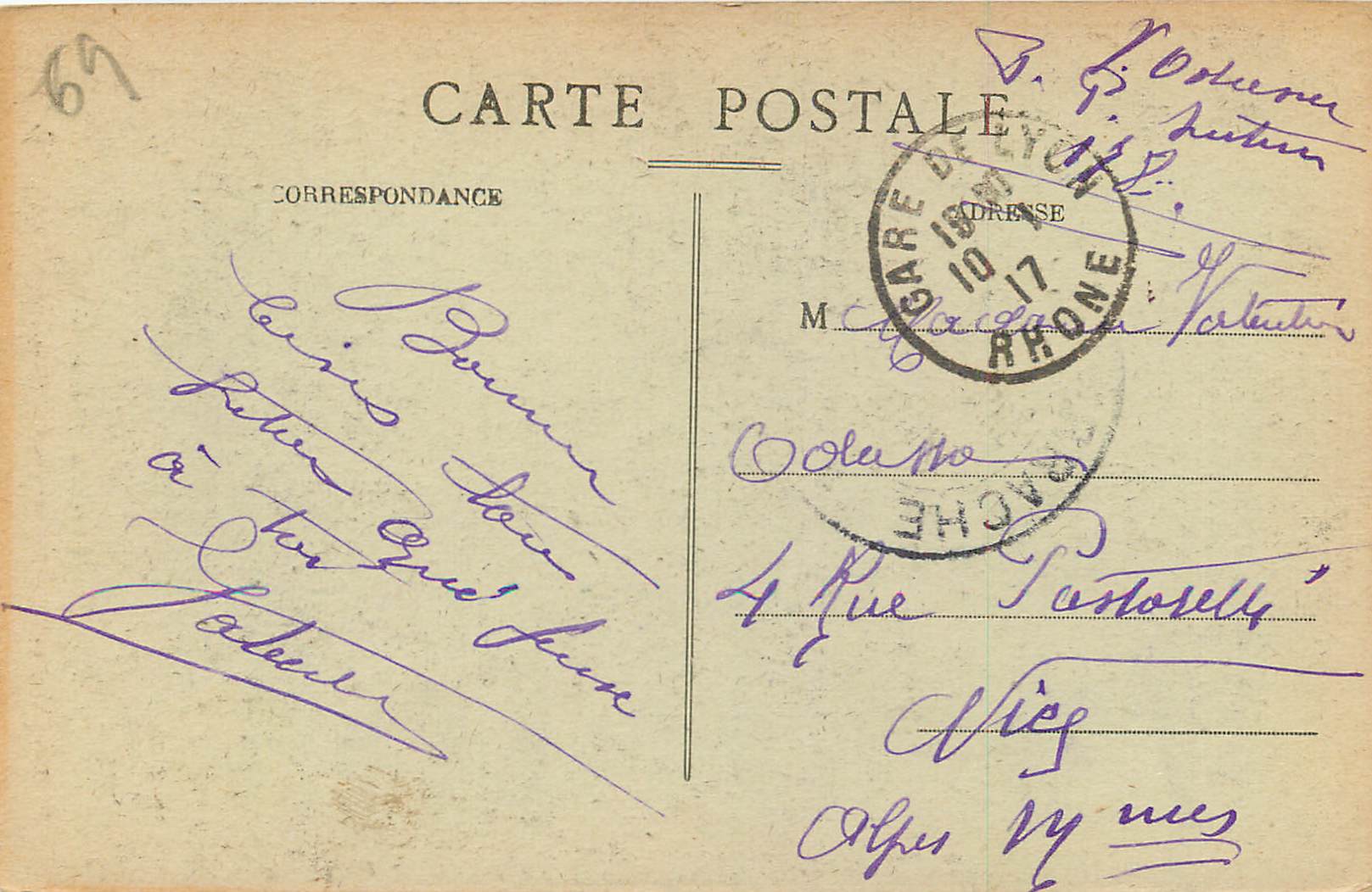 LYON — Place Carnot et Coteau de Fourvière — E. R. n°265 — Rückseite