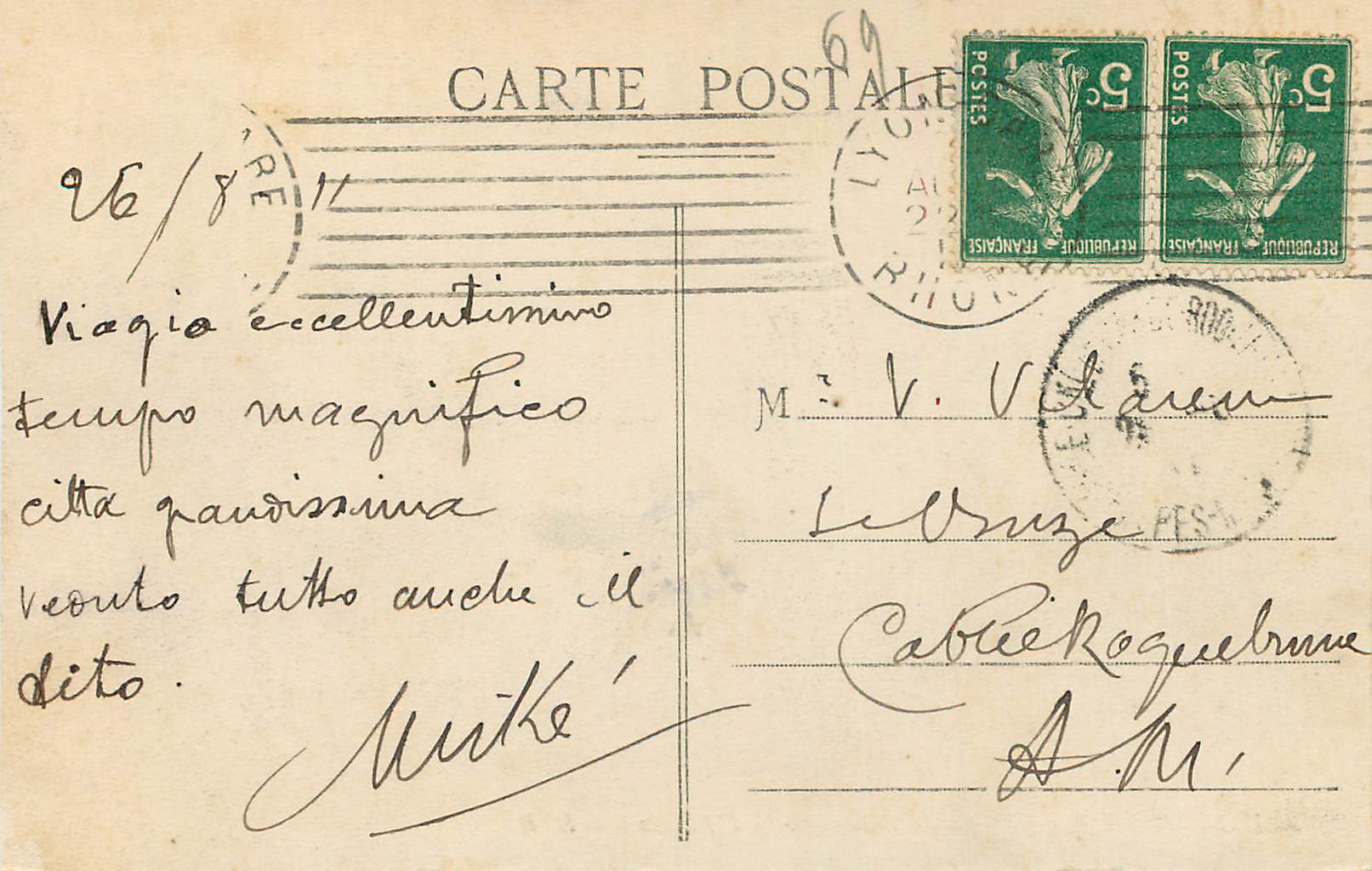 CPA Lyon Notre Dame de Fouviere L'Abside — Verso