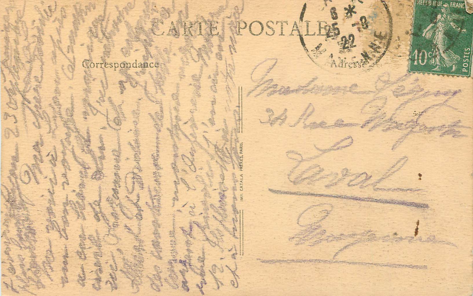 CPA Lyon Notre Dame de Fouviere et la Tour Metallique — Verso