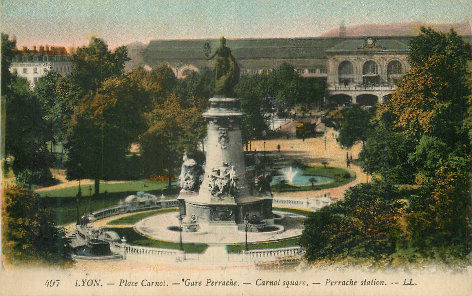 CPA Lyon Place Carnot Gare Perrache 