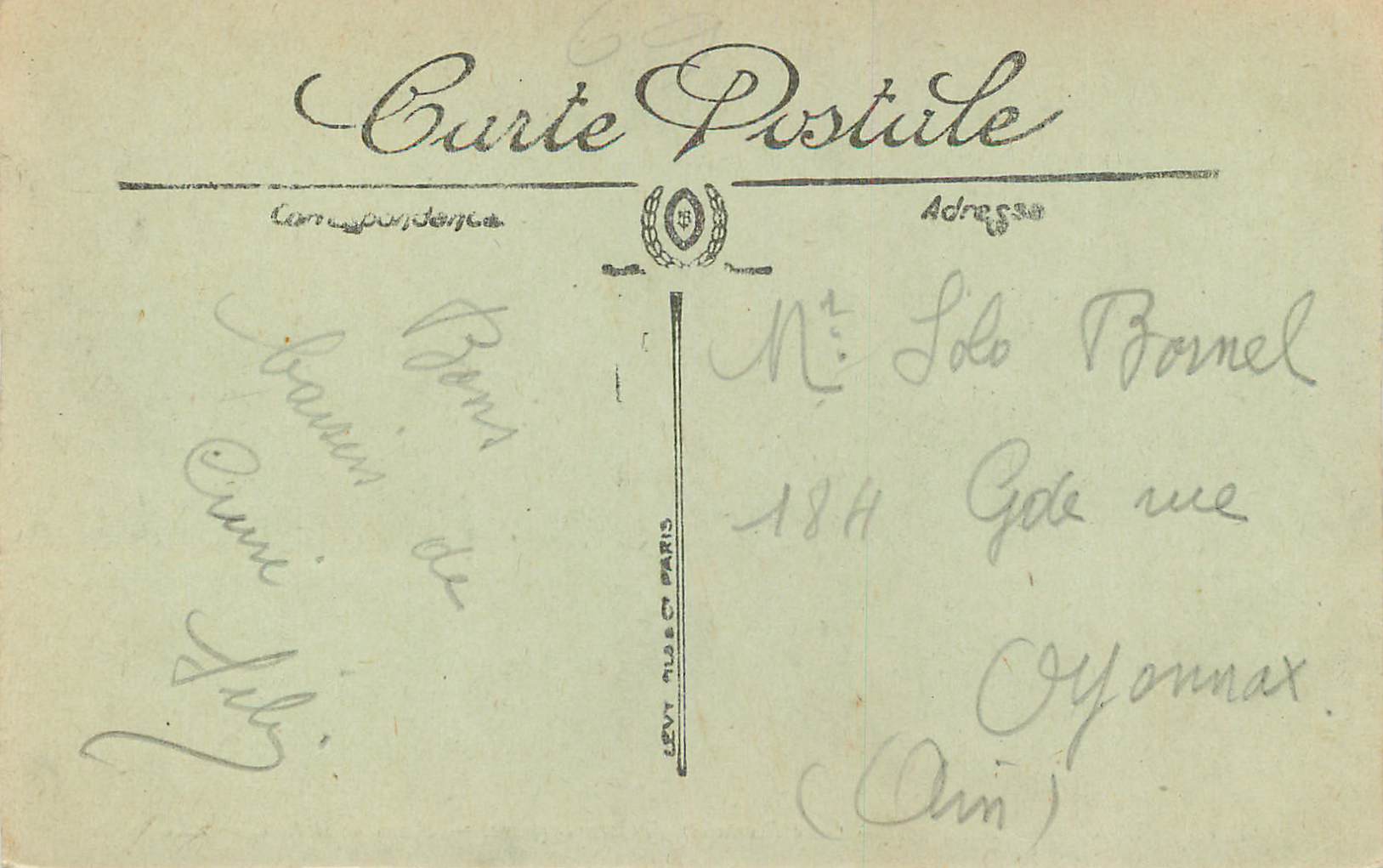 CPA Lyon Place Carnot Gare Perrache  — Verso