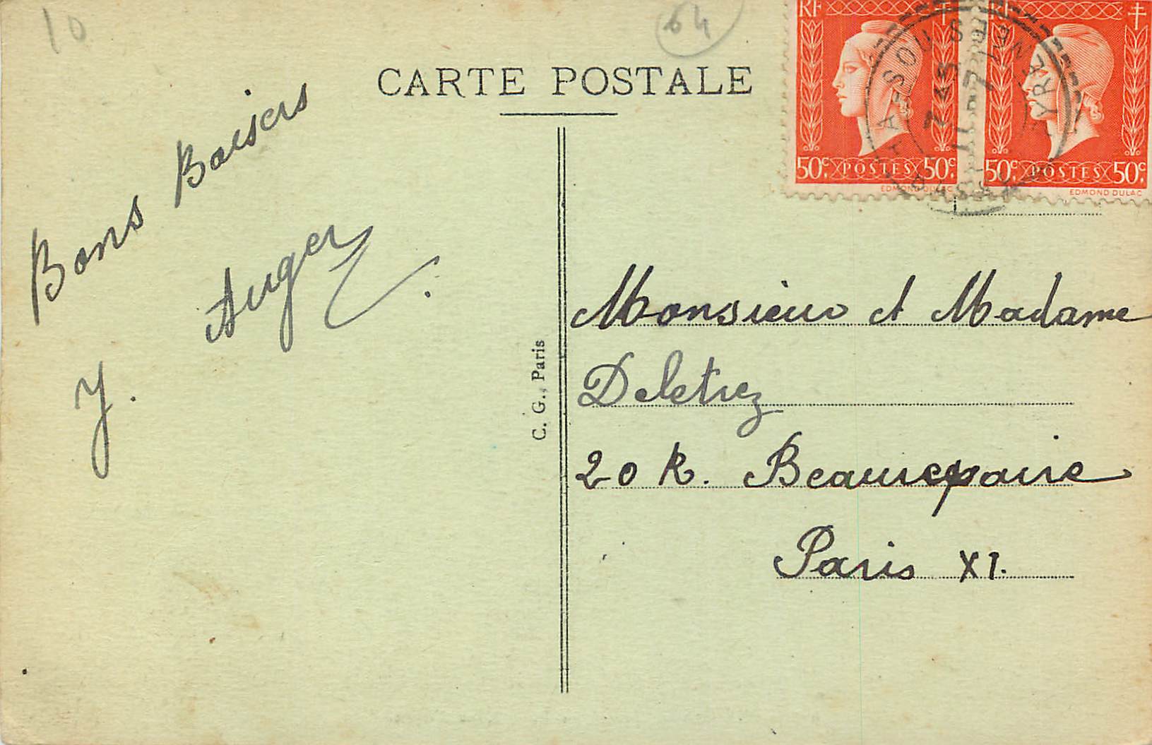 CPA Bayonne Jardin Public Fleur d'Ajone — Rückseite