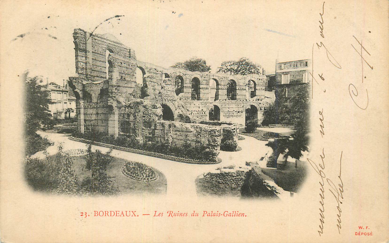 CPA Bordeaux Les Ruines du Palais Gallien (carte 1900)