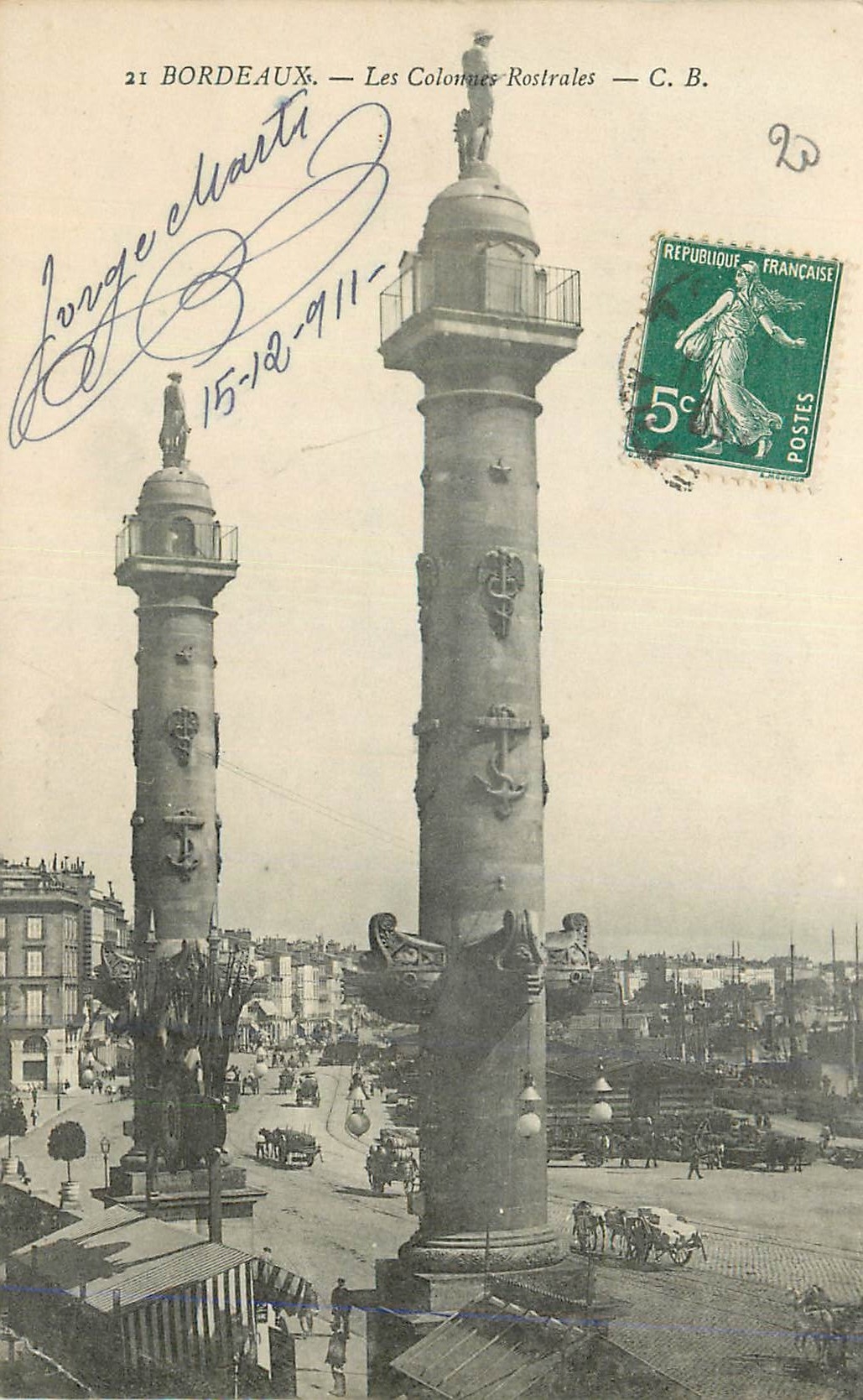 CPA Bordeaux Les colonnes Rostrales CB