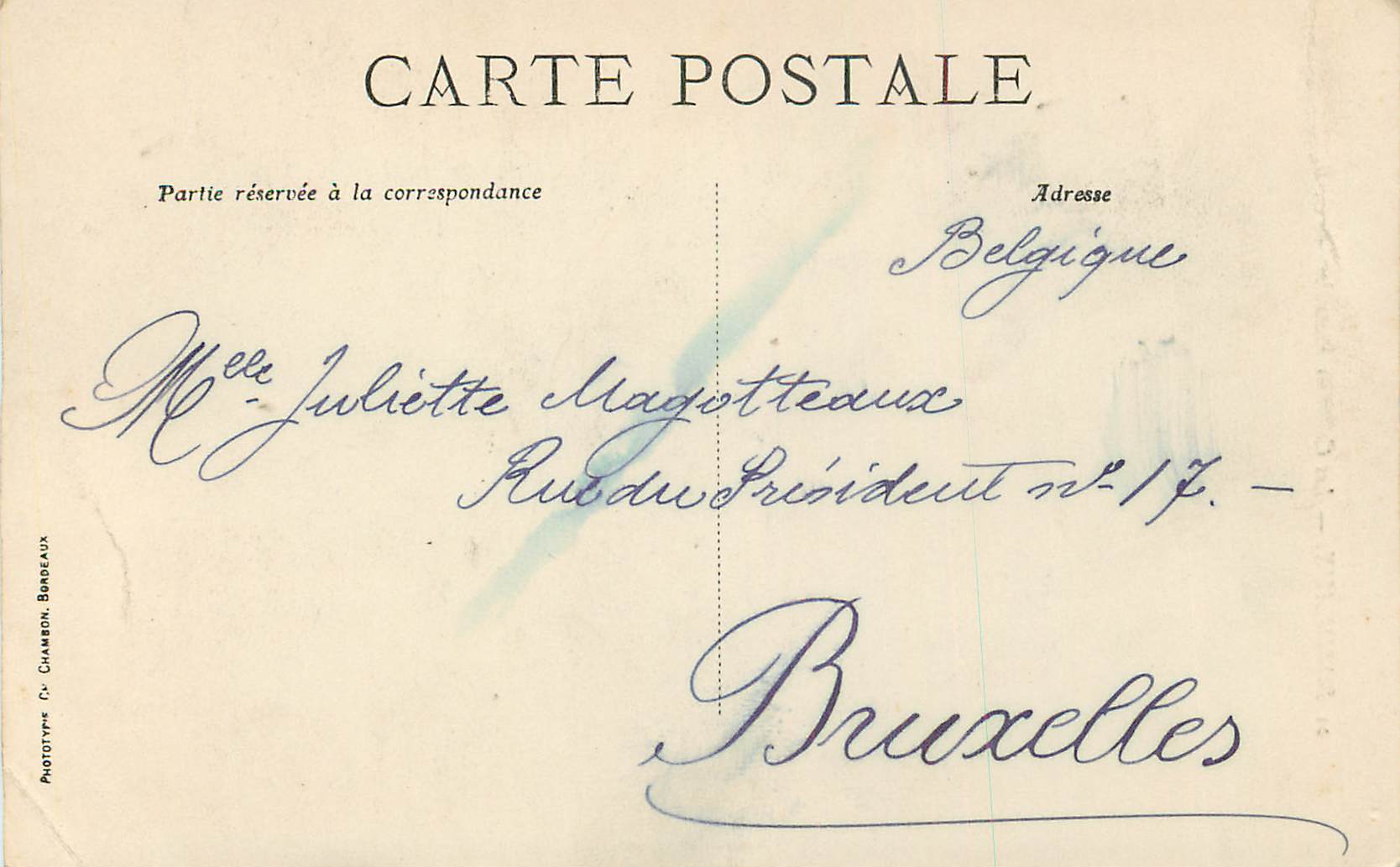 CPA Bordeaux Les colonnes Rostrales CB — Verso