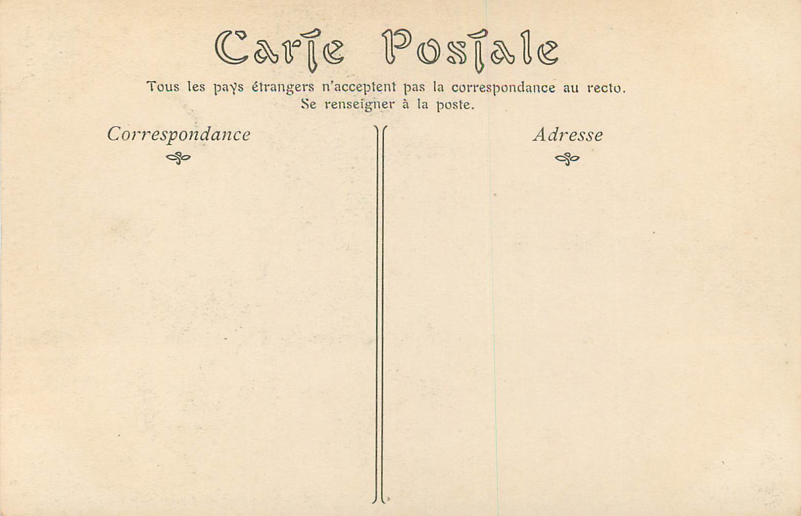 CPA Bordeaux La Porte du Palais — Verso