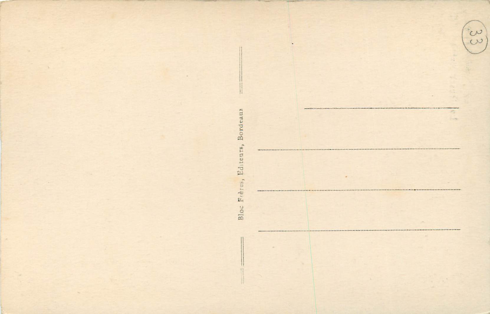 CPA Bordeaux Grosse Cloche BR — Verso