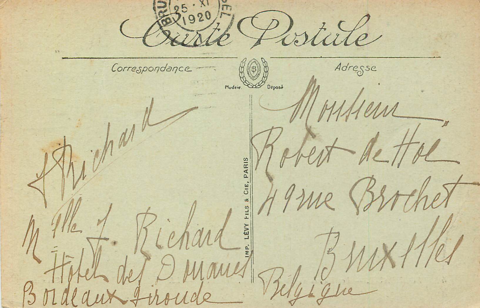 CPA Bordeaux Les Ruines du Palais Gallien IIIe Siecle — Rückseite