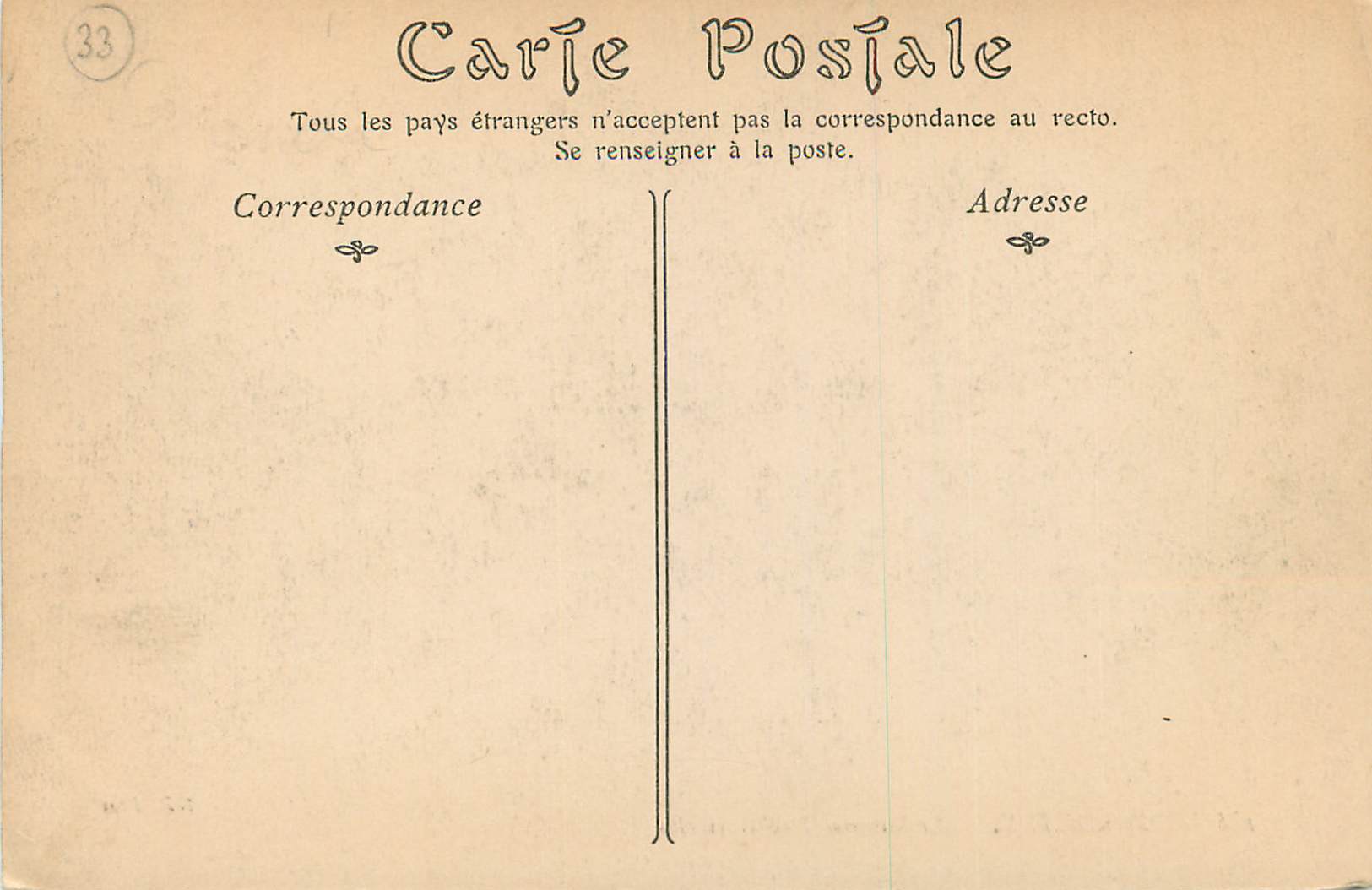CPA Bordeaux La Fontaine — Verso