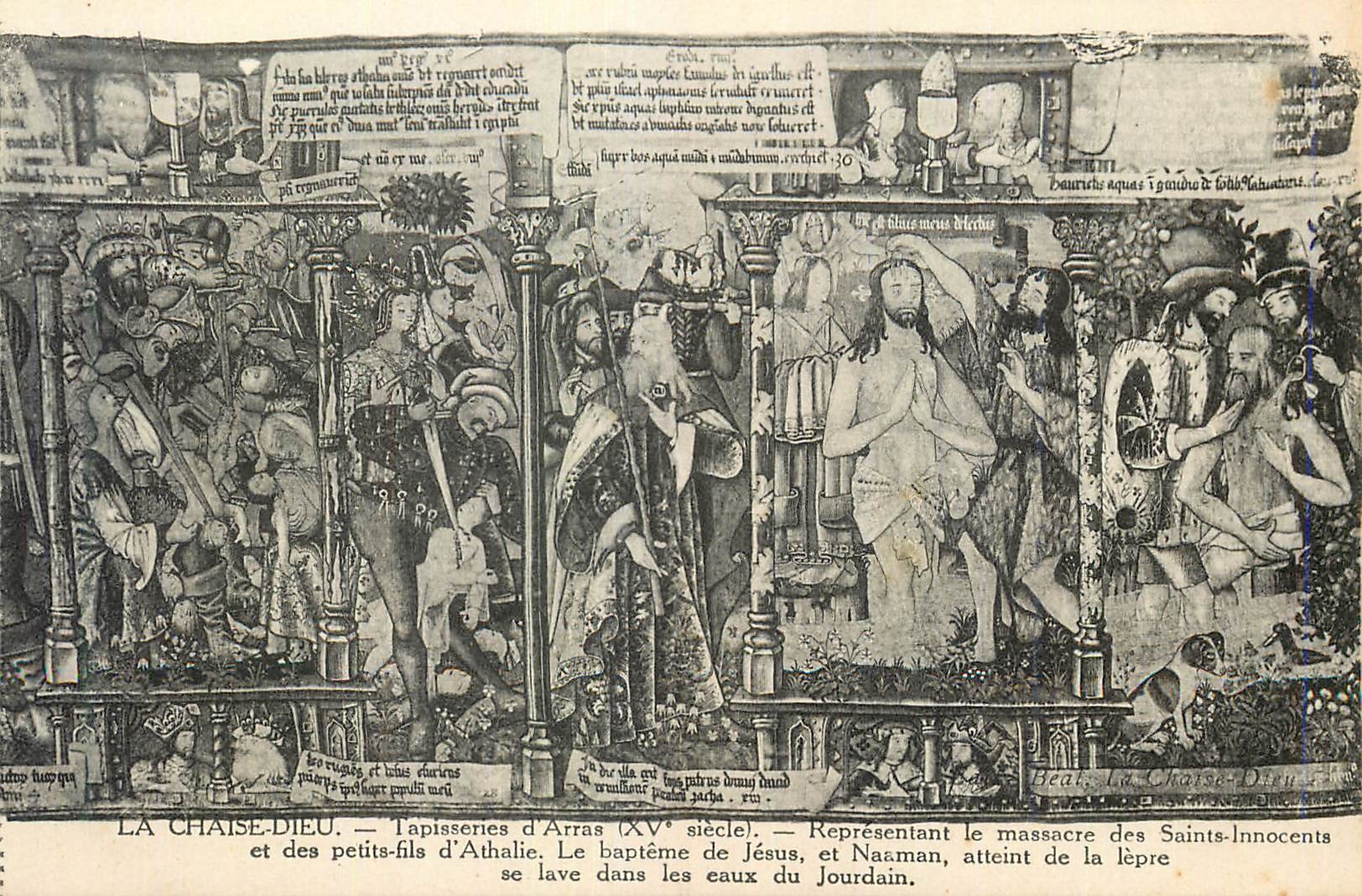 CPA La Chaise Dieu Tapisseries d'Arras (XVe Siecle) Massacre des Saints Innocents et des petits fils d'Athalie