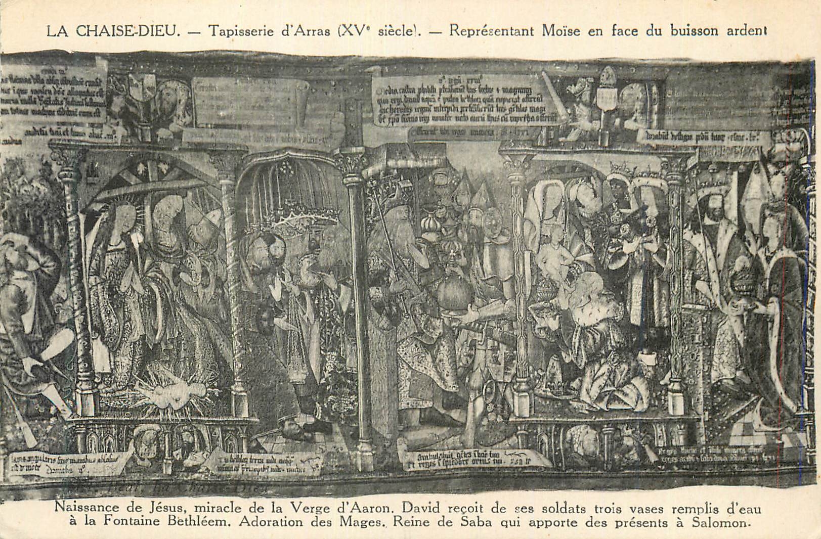 CPA La Chaise Dieu Tapisseries d'Arras (XVe Siecle) Representant Moise en Face du Buisson Ardent