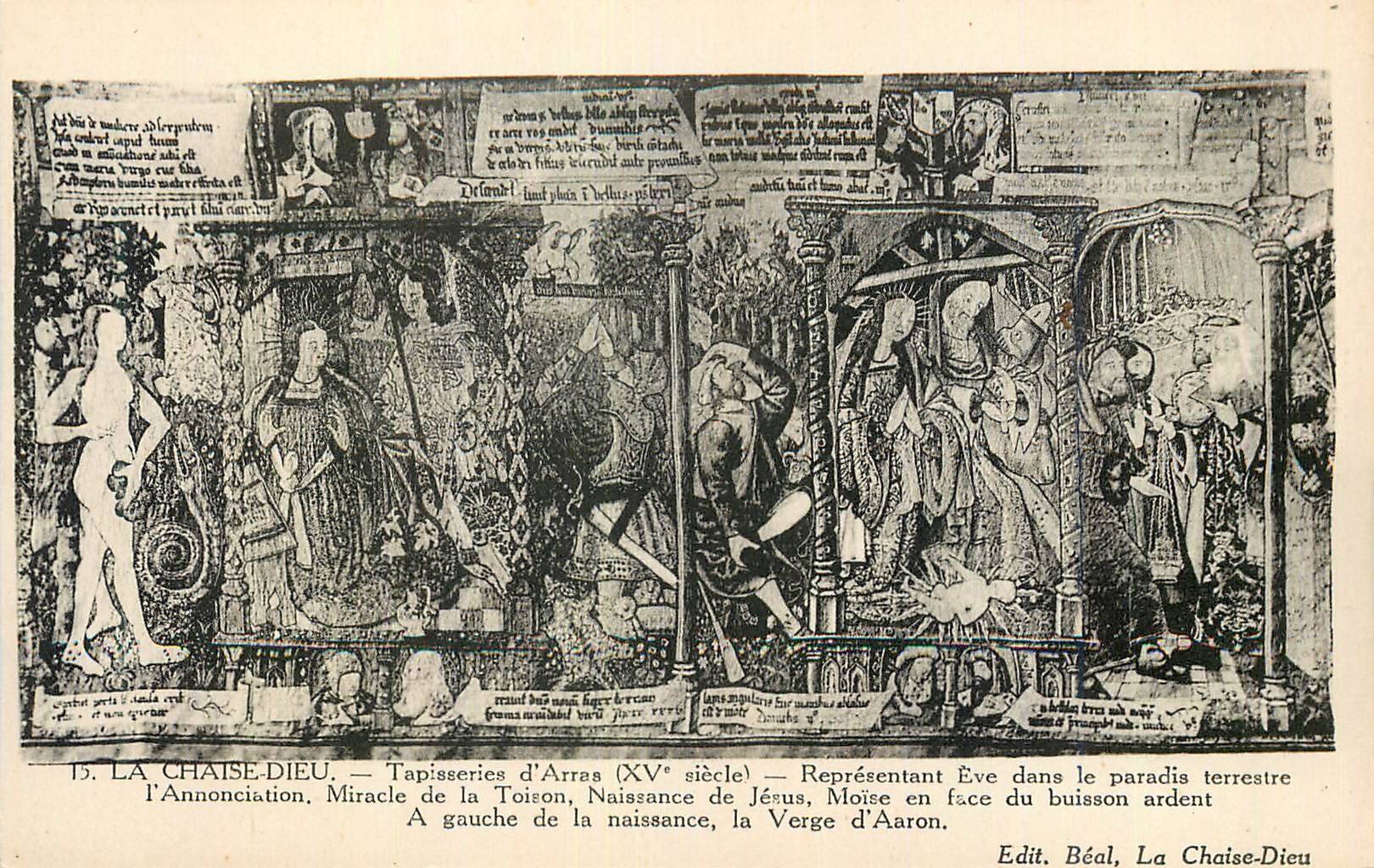 CPA La Chaise Dieu Tapisseries d'Arras (XVe Siecle) Representant Eve dans le Paradis Terrestre l'Annonciation