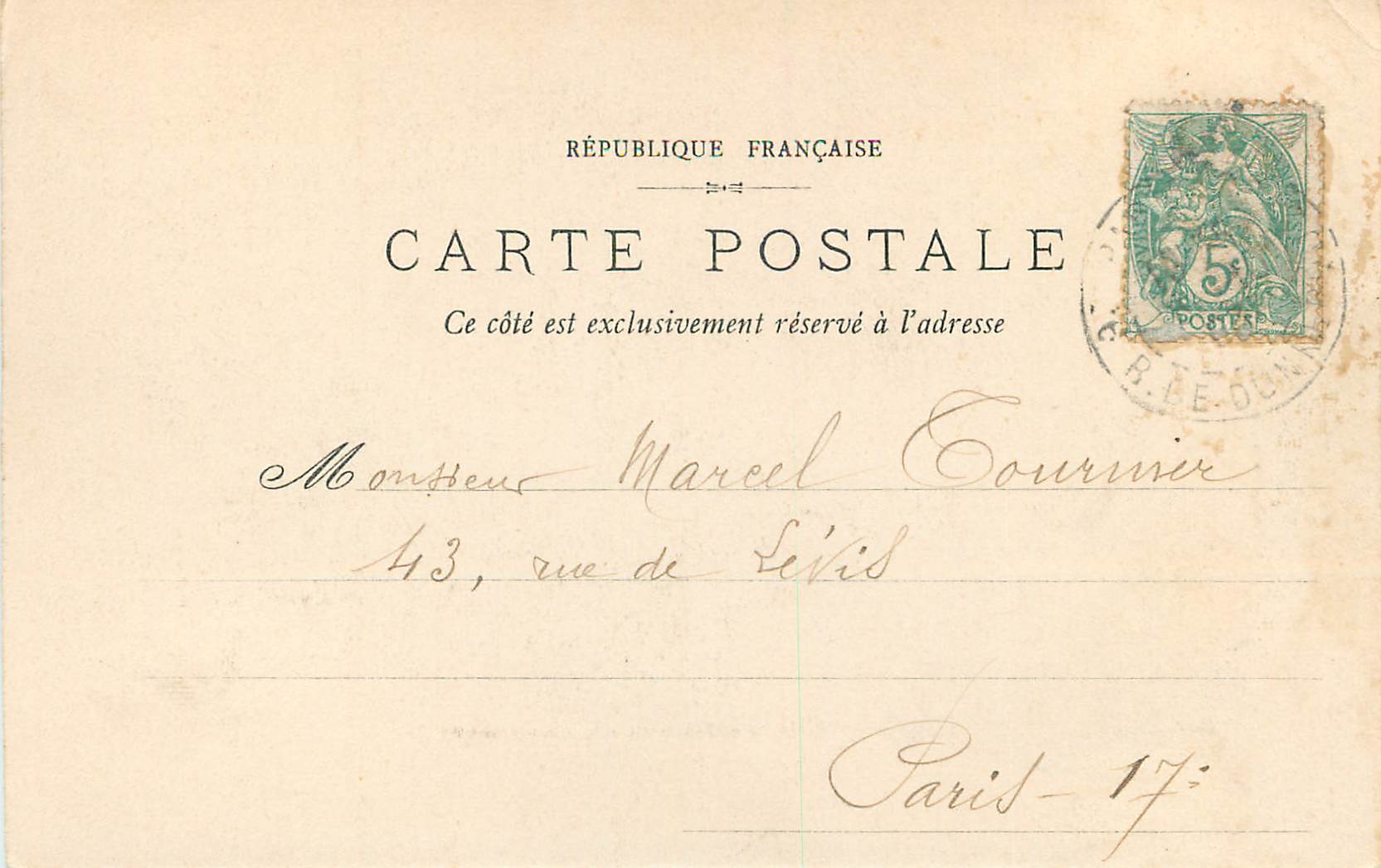 CPA Compiegne l'Avenue des Beaux Monts — Rückseite