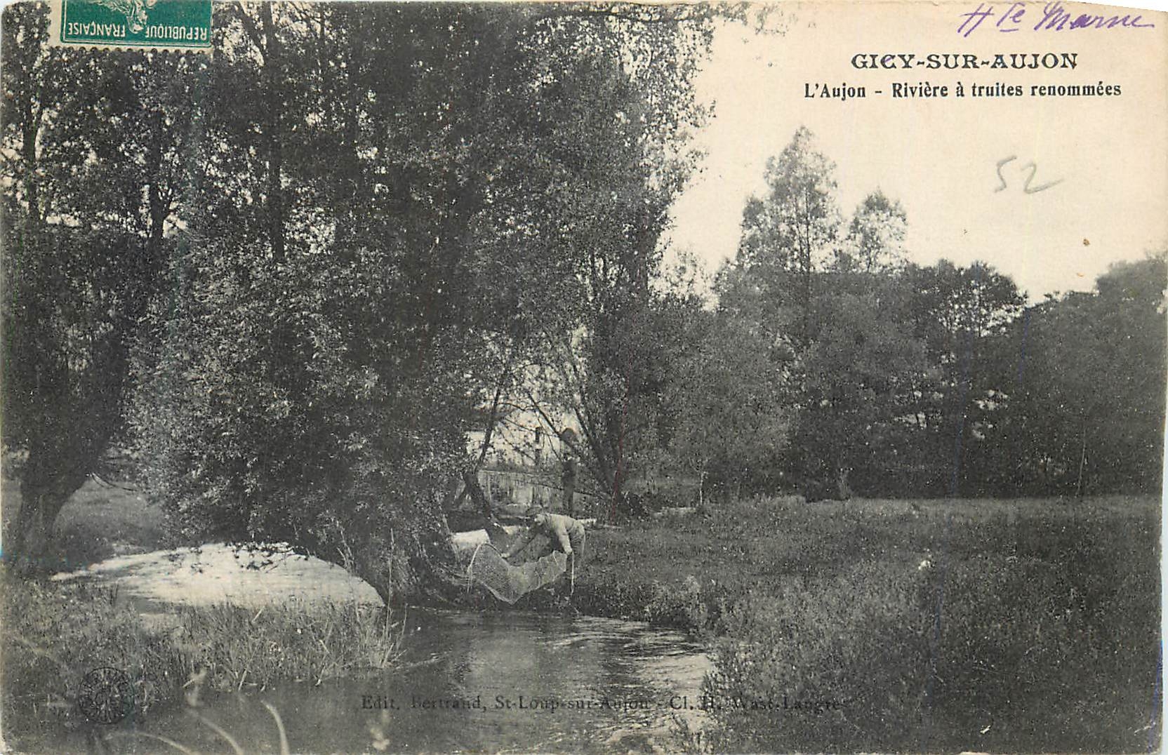 CPA Gicy Sur Aujon L'Aujon Riviere a Truites Renommees