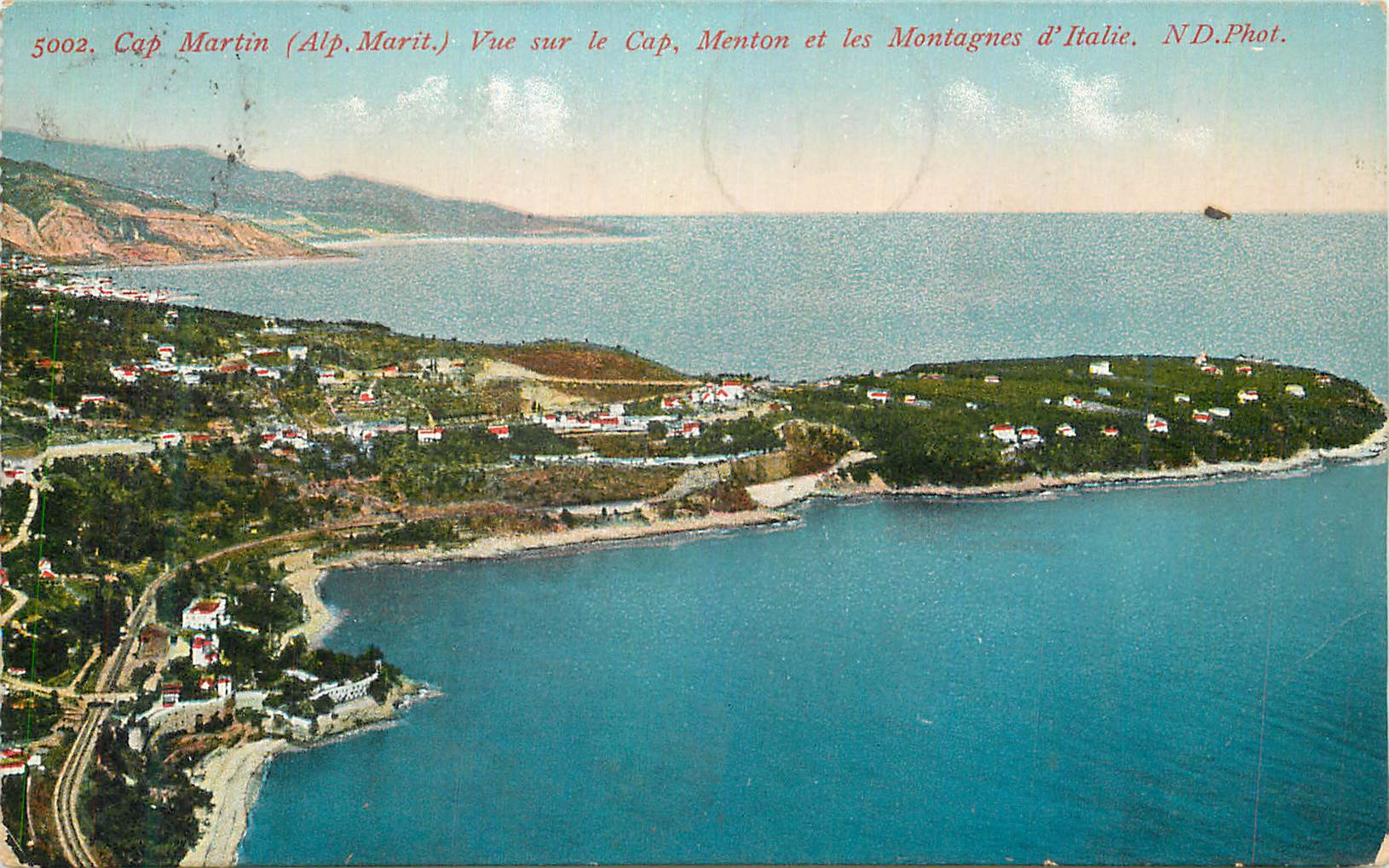 CPA Cap Martin (Alp Marit) Vue Sur le Cap Menton et les Montagnes d'Italie