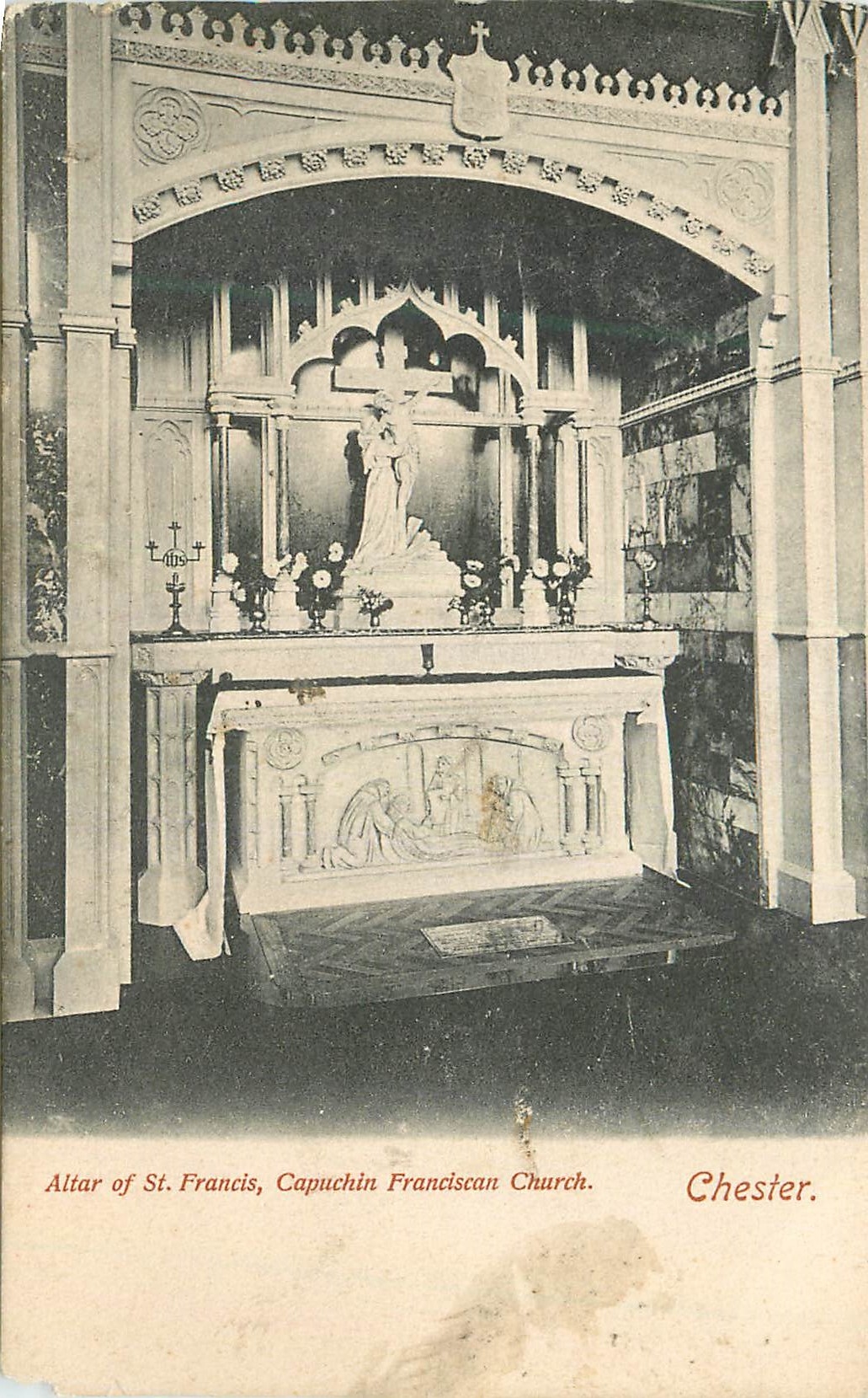 CPA Chester Altar of St Francis Capuchin Franciscan Church