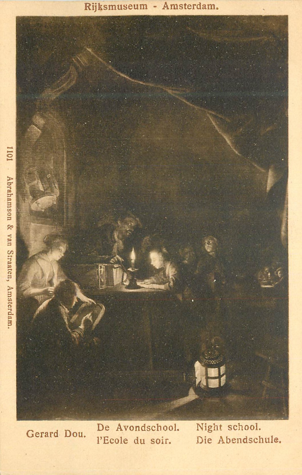CPA Rijksmuseum Amsterdam Gerard Dou l'Ecole du Soir