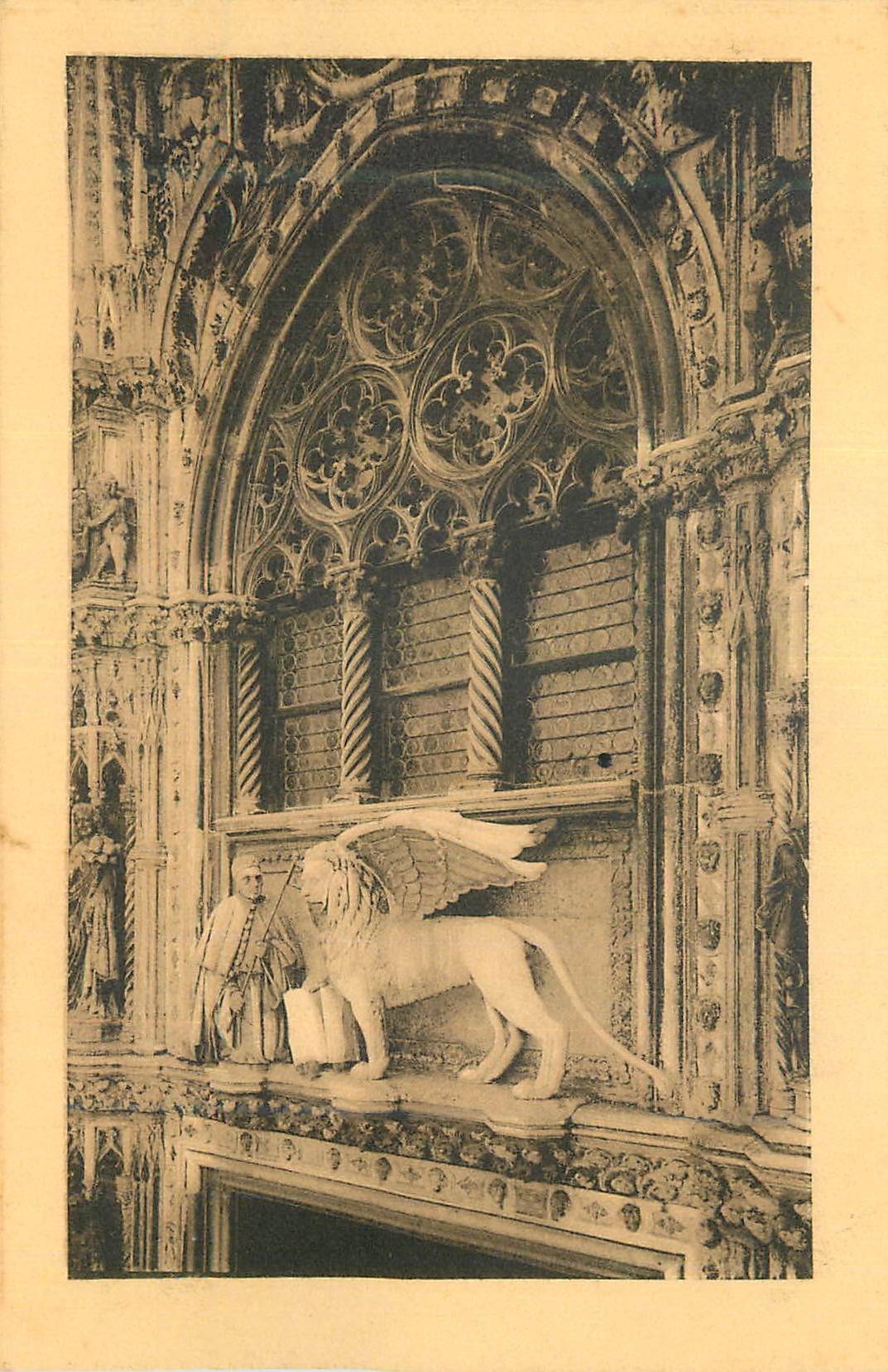 CPA Venezia Palazzo Ducale Finestrone Nella Porta Carta ed IL Doge Fascari Lion