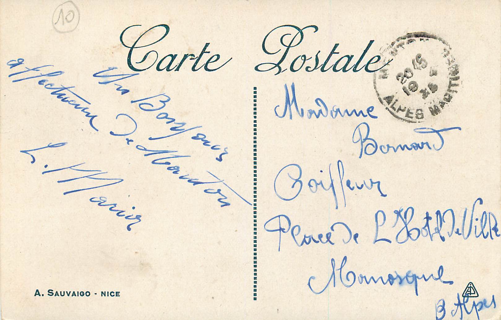 CPA Monte Carlo Casino et Jardins — Rückseite