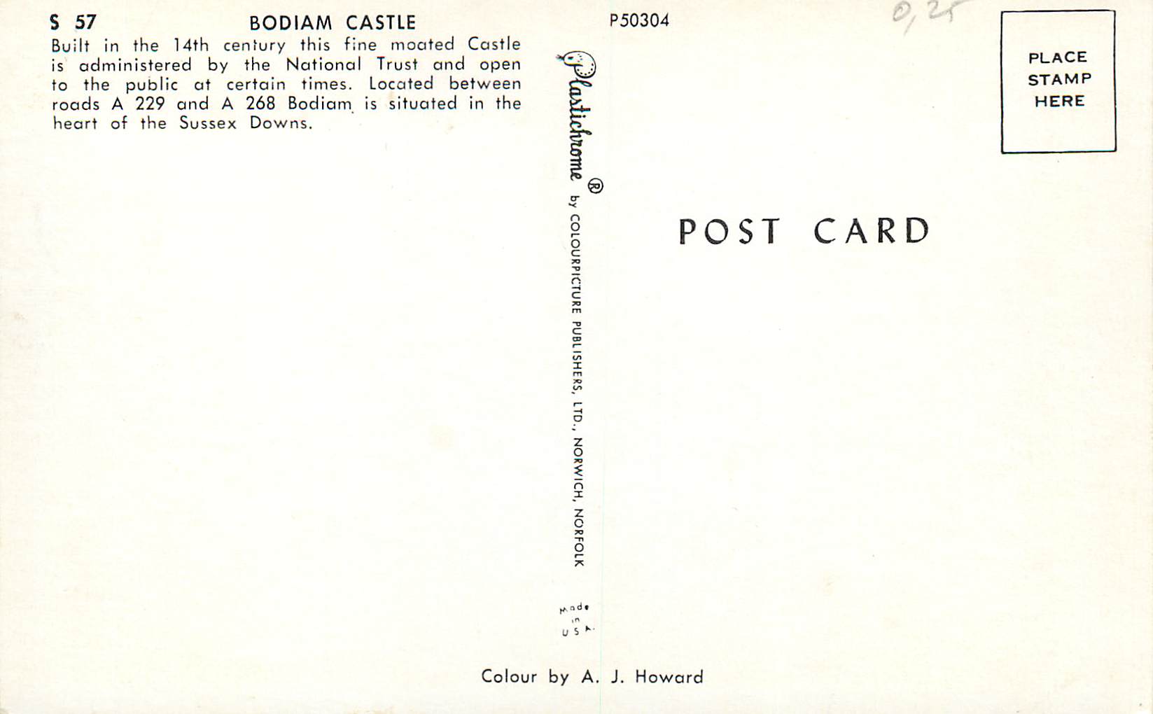 CPM Bodiam Caste Built in the 14th Century Situated in the Heart of Sussex Downs — Rückseite