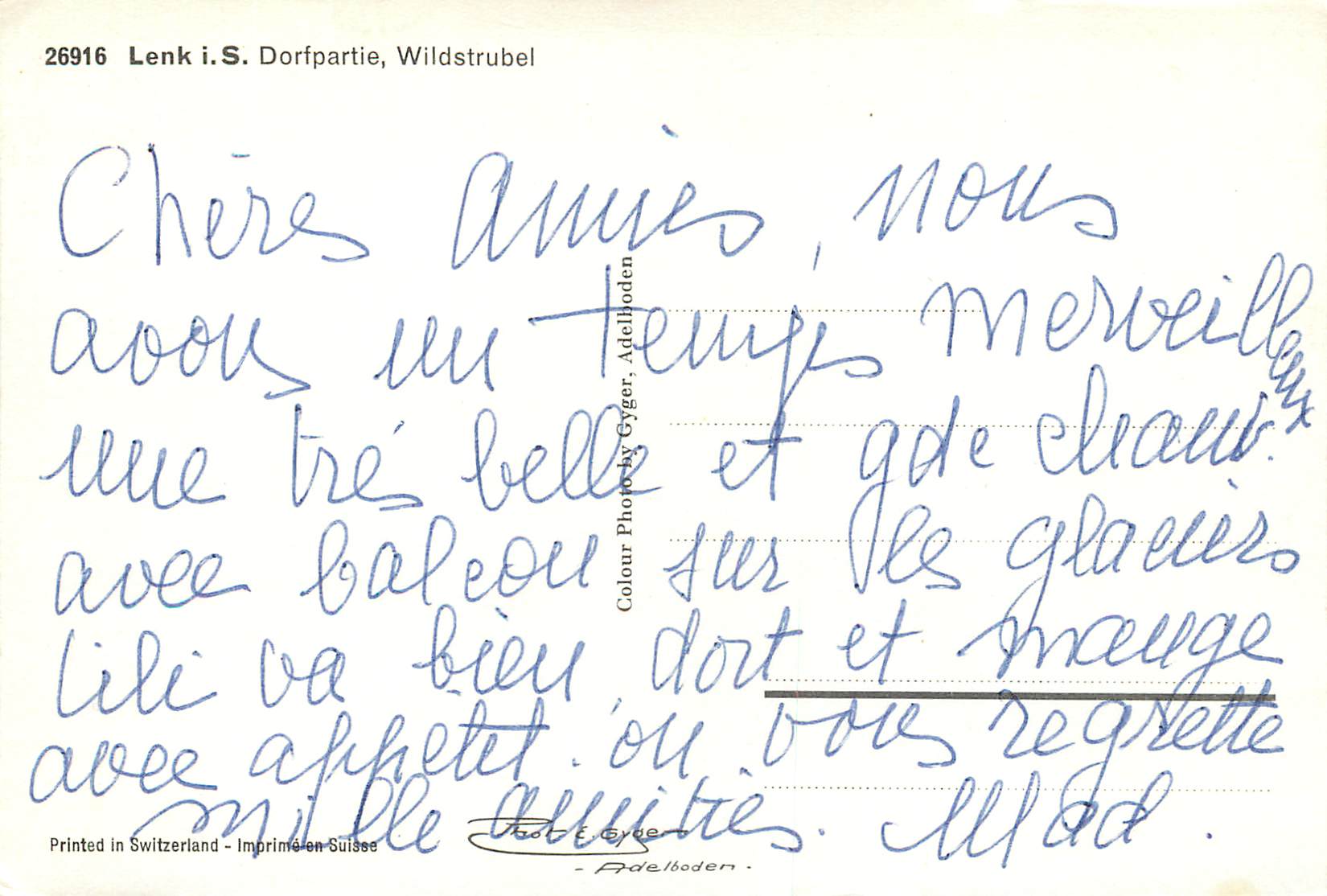 CPM Lenk i S Dorfpartie Wildstrubel — Rückseite