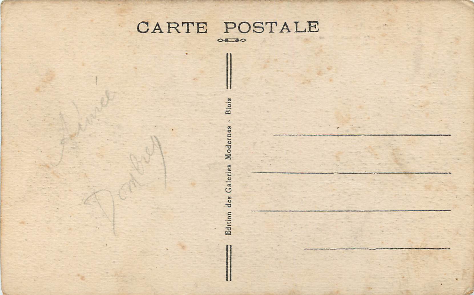 CPA Blois (L et C) Le Grande Escalier et la Rue Denis Papin — Verso