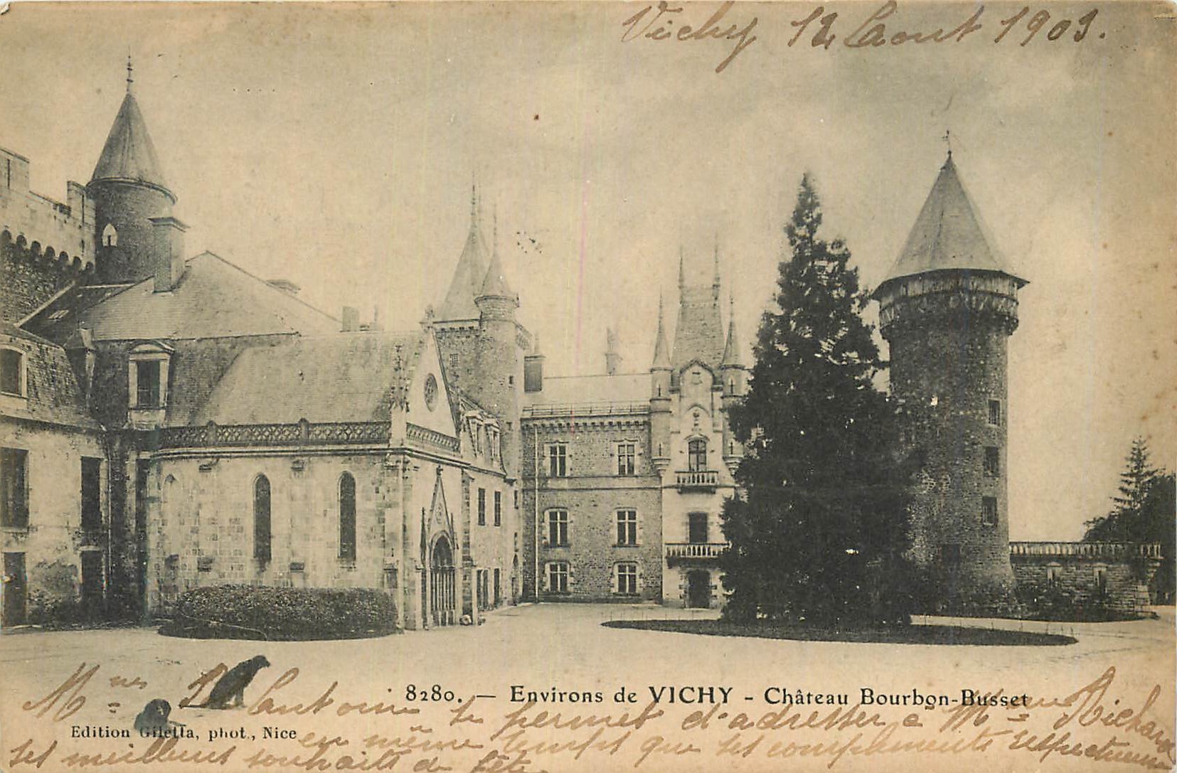 Environs de VICHY - Château Bourbon-Busset — Édition Gitella, phot. Nice, n° 8280 - Recto