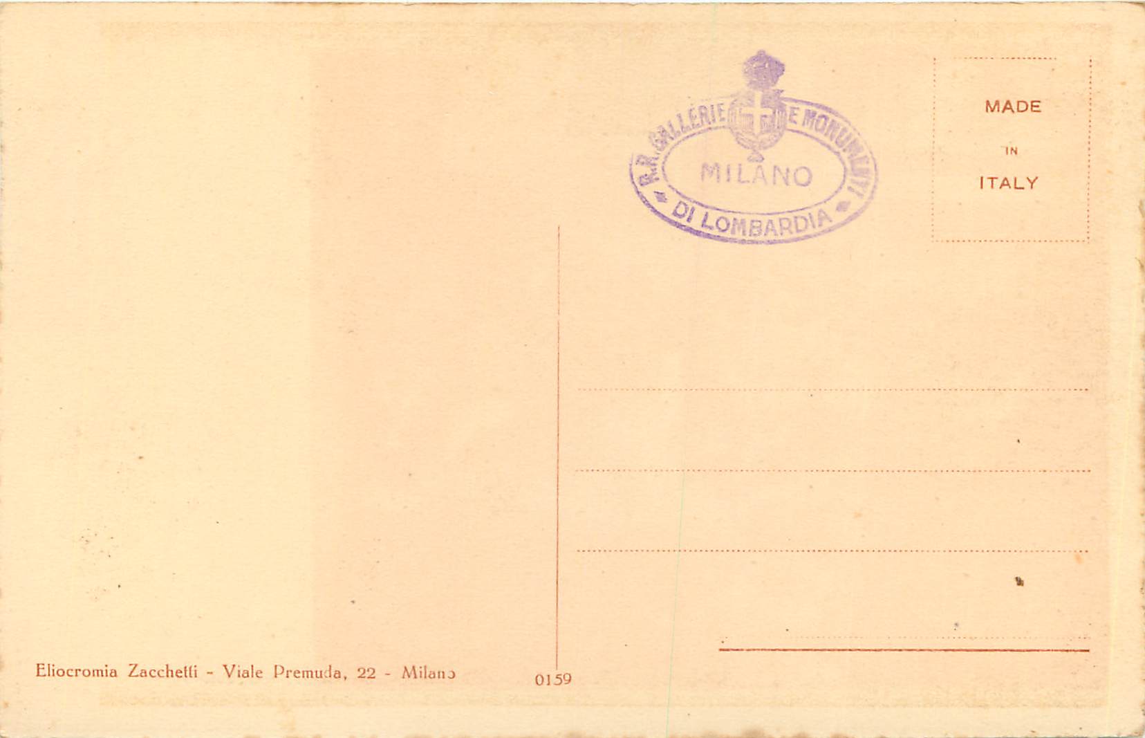 CPA Lo Sposalizio Vergine raffaello Sanzio Pinacoteca di Brera Milano — Verso