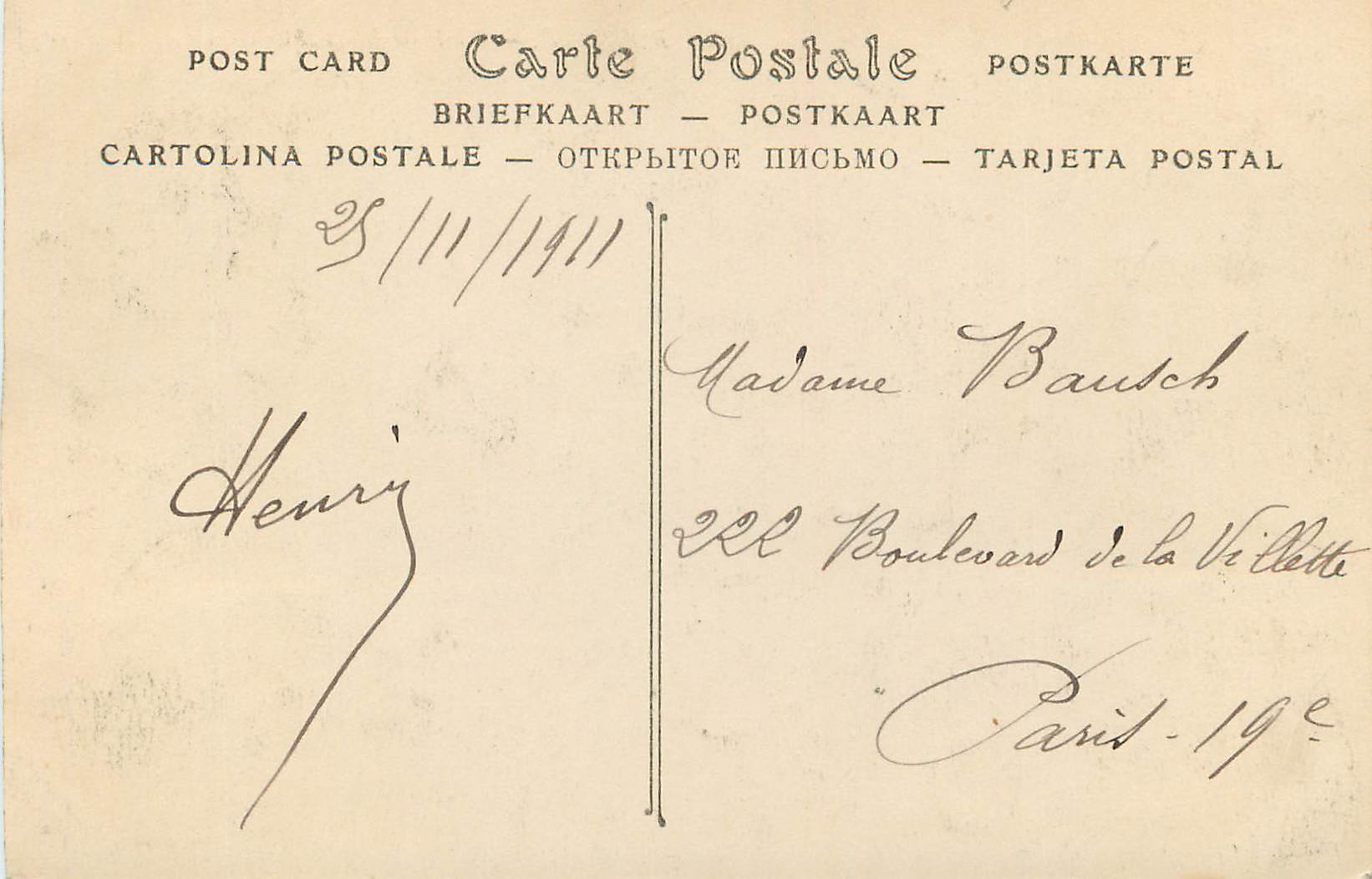 CPA Biarritz La Villa Belza et la Chaine des Pyrenees — Rückseite