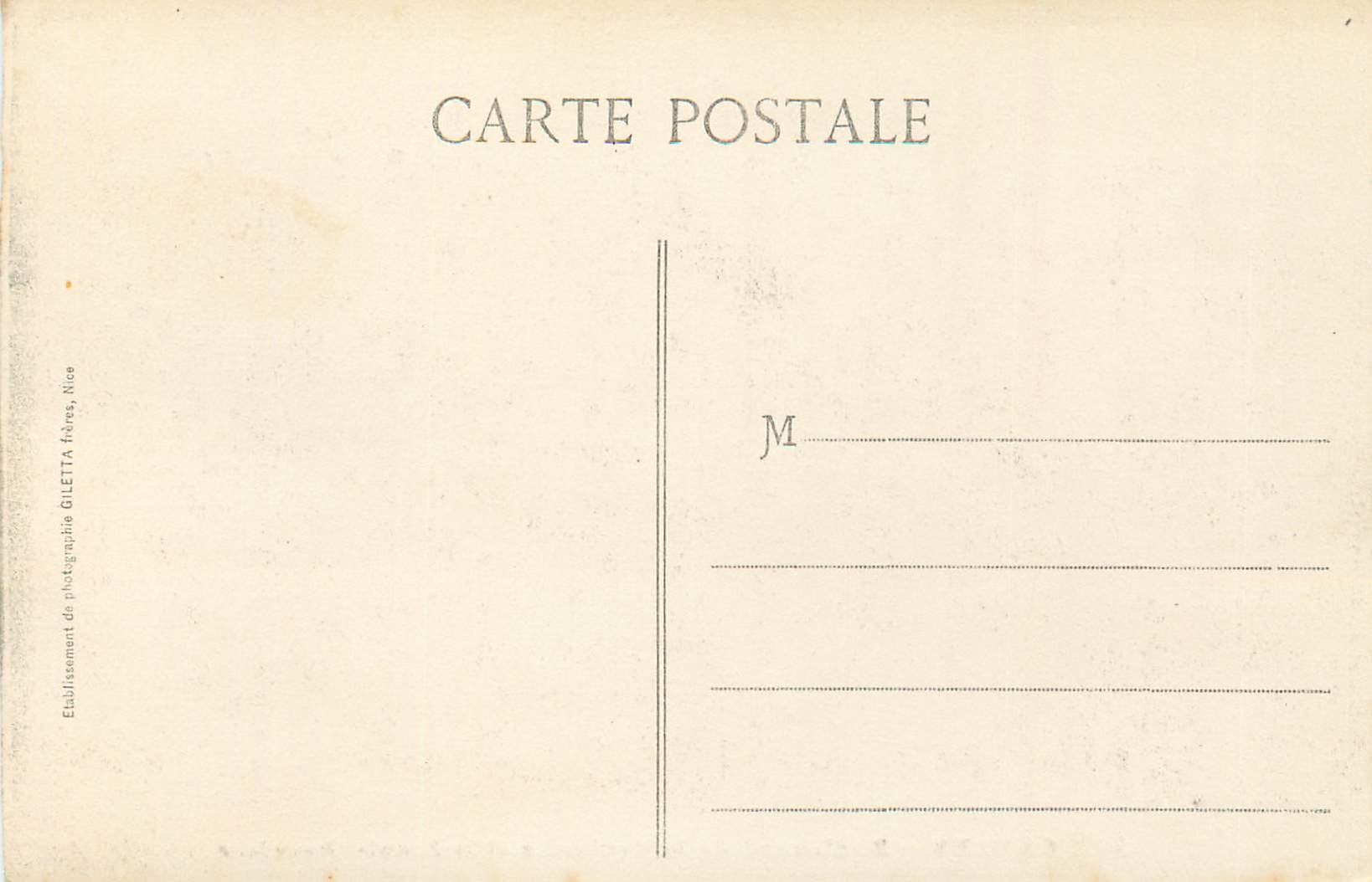 CPA Cannes Boulevard de la Croisette et le Mont Chevalier — Rückseite