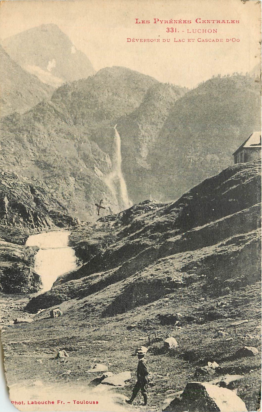 Les Pyrénées Centrales — Déversoir du lac et cascade d'Oo — Phot. Labouche Fr. - Toulouse