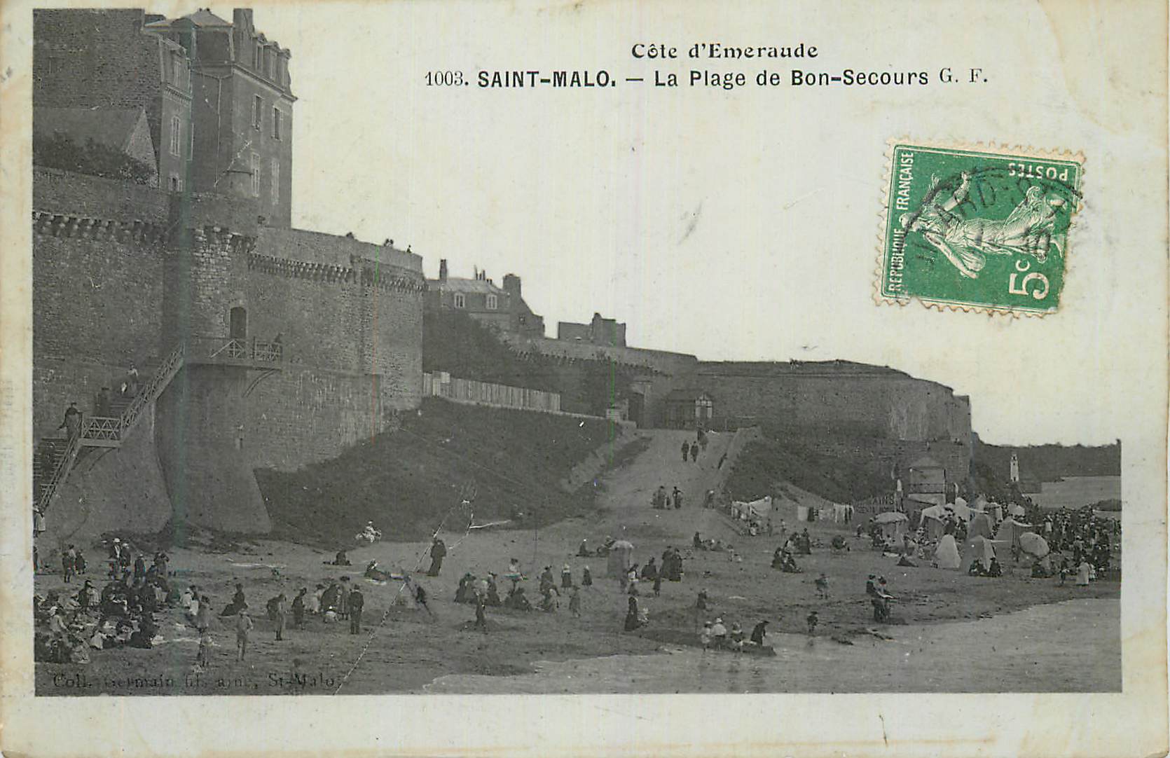 CPA Cote d'Emeurode Saint Malo La Plage de Bonsecours
