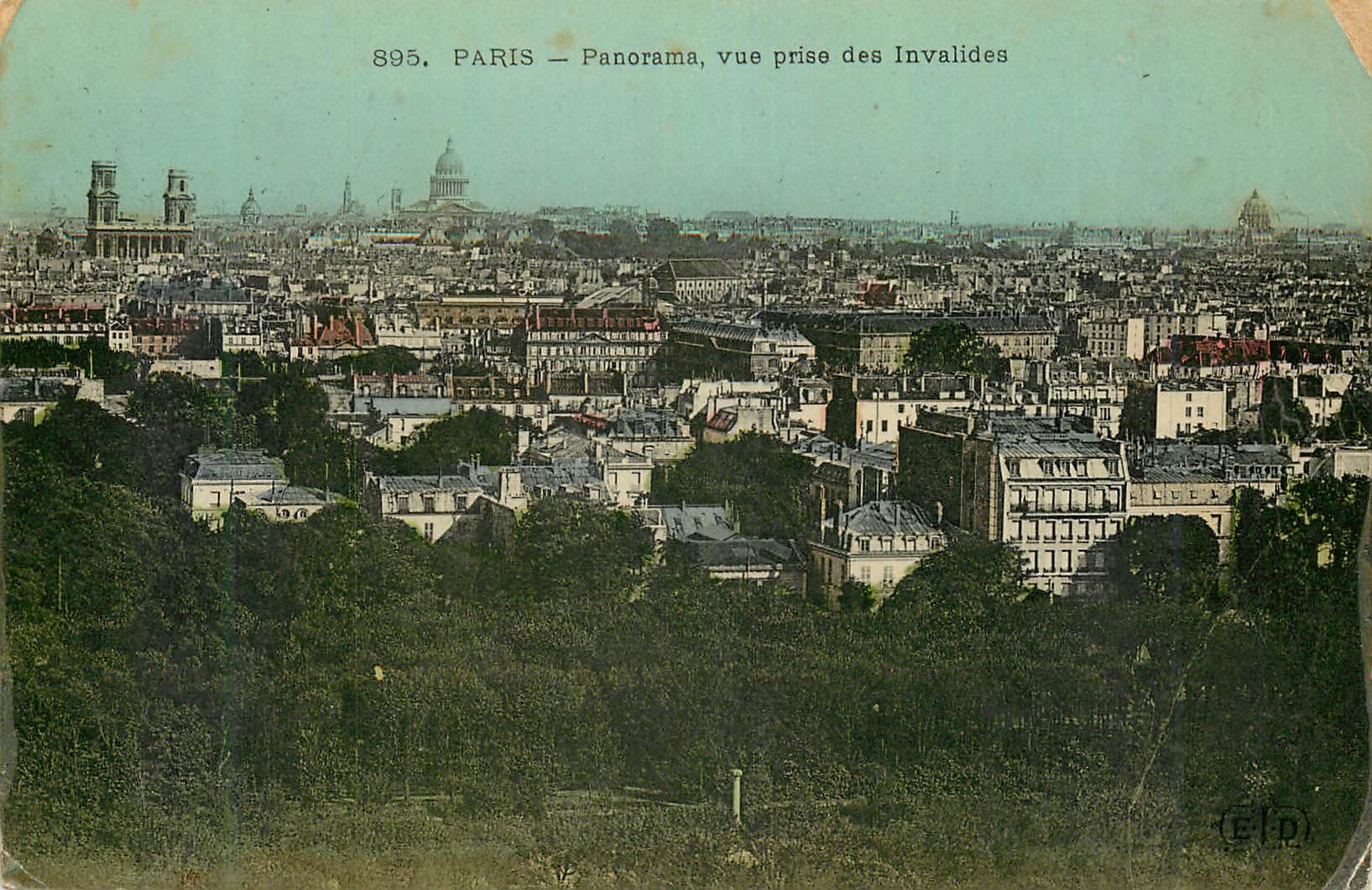 CPA Paris Panorama vue prise des Invalides