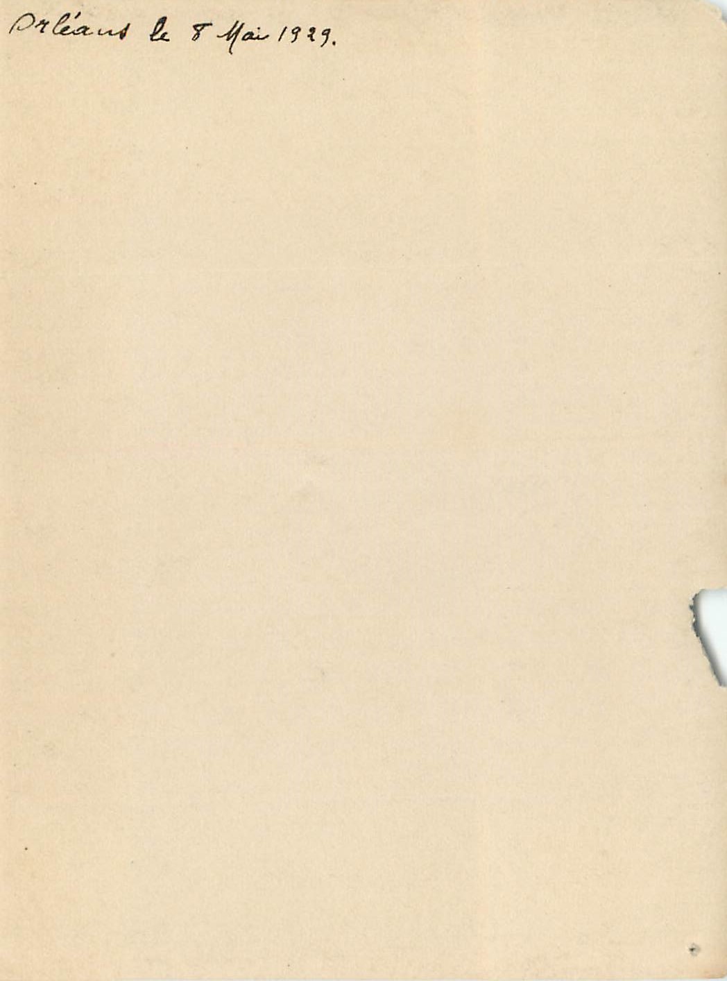 Photo Orleans 1929 — Verso