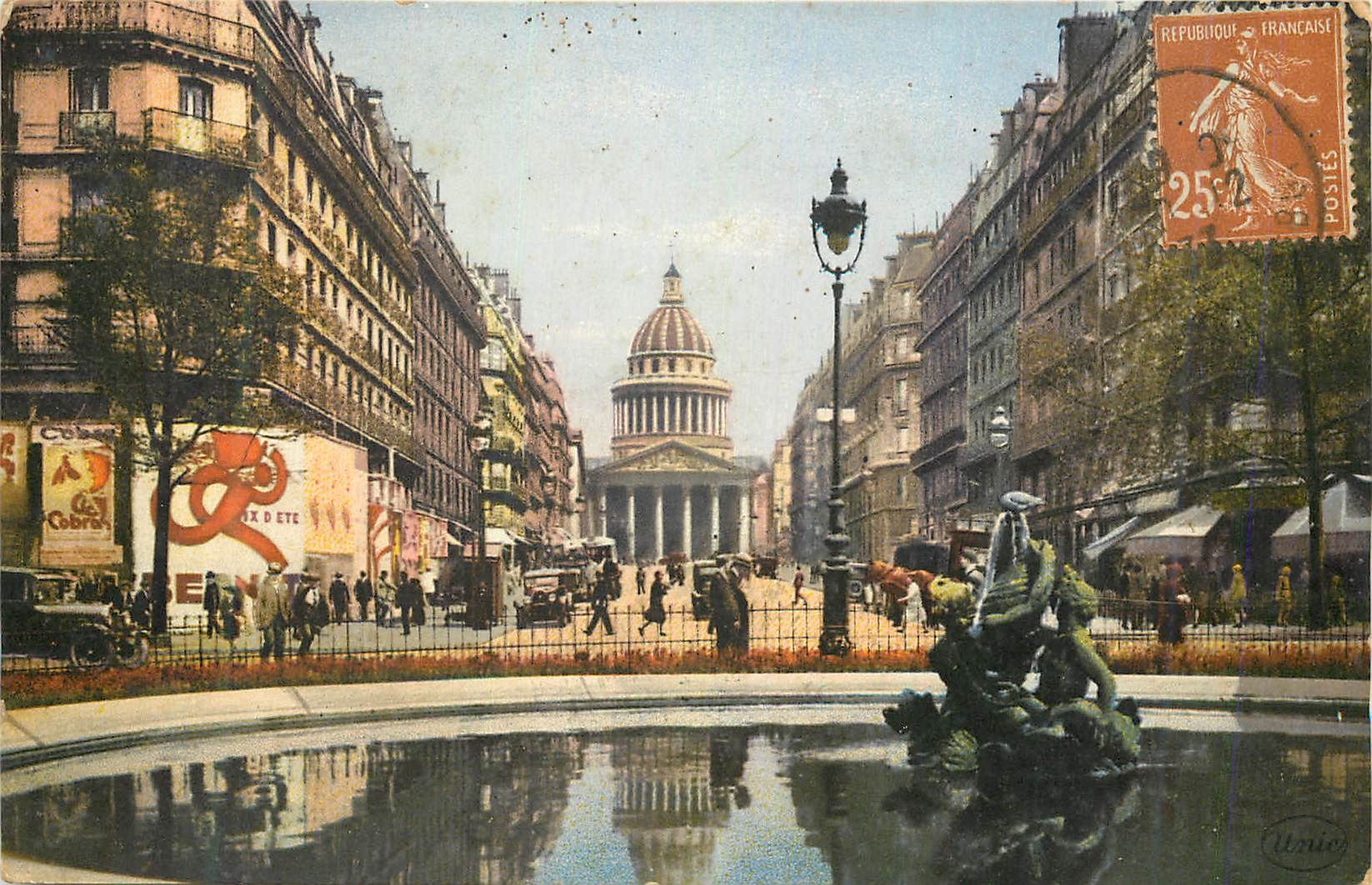 CPA Paris La Place Edmond Rostand et l Pantheon