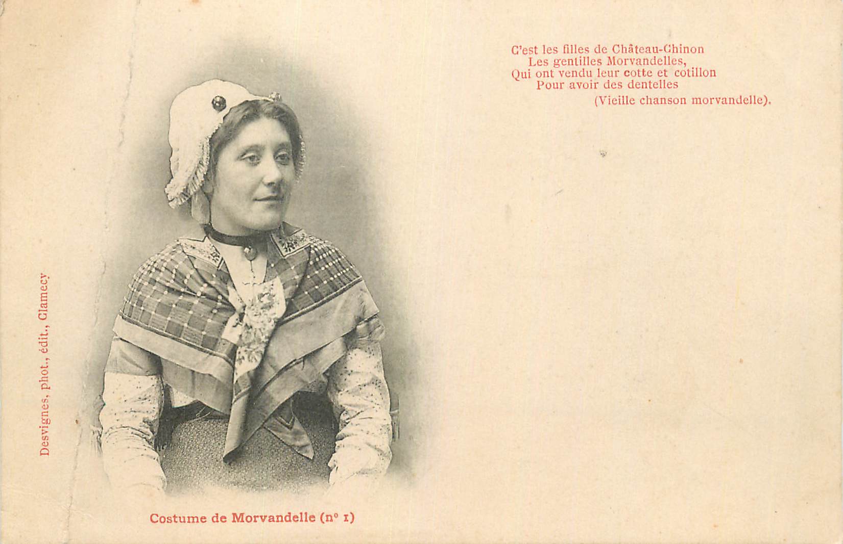 CPA Costume de Morvandelle (nÂ°I) Les Filles de Chateau Chinon Les Gentilles Morvandelles (Vieille Chanson Morvandelle)