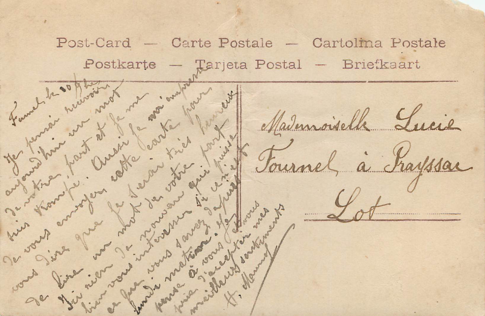 CPA C'est Sans aucun Regret que je Ferme le Livre Du Charme de Vos Yeux tout Heureux je M'enivre — Rückseite