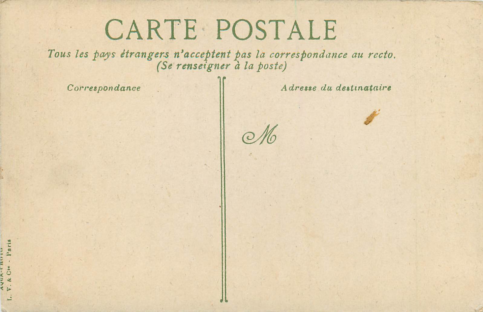 CPA Bois de Vincennes Lac Daumesnil et Pavillon — Rückseite