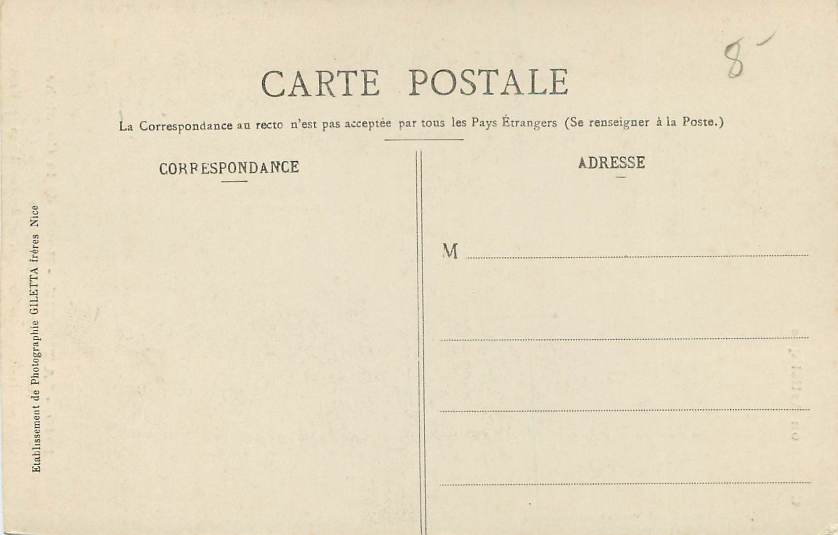 CPA Collection Artistique La Turbie Route de la Corniche Tour d'Auguste — Rückseite