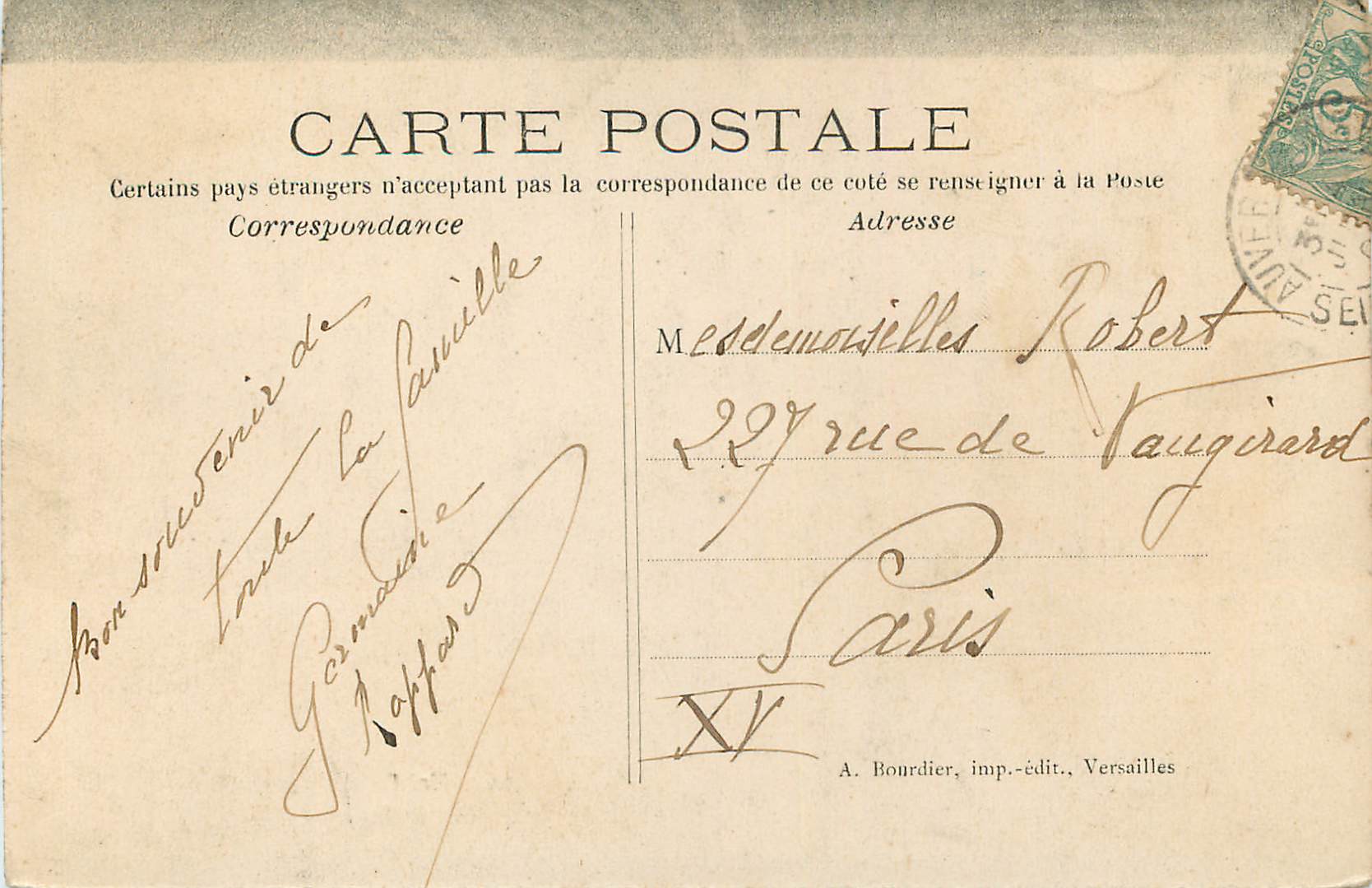 CPA Meriel — Rückseite