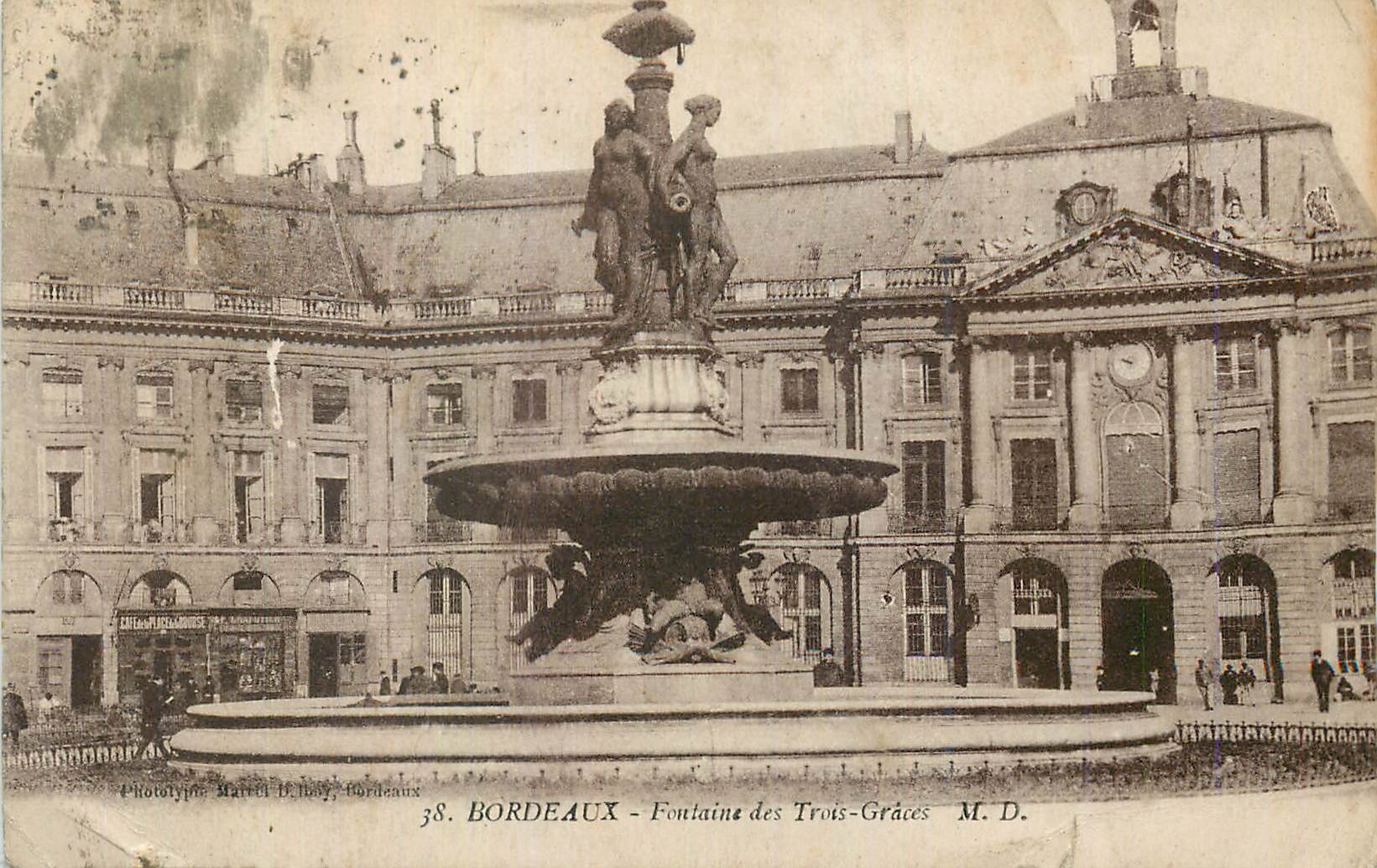 Bordeaux - Fontaine des Trois-Grâces — Phototypie Marcel D. Boy, Bordeaux