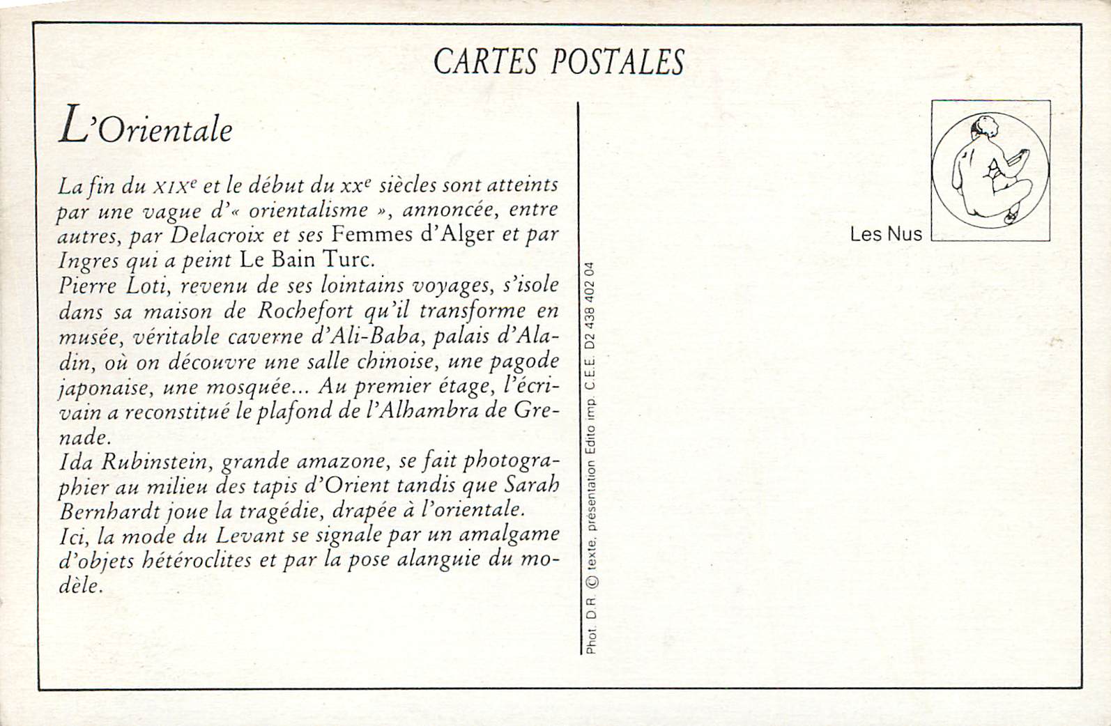 The Orientalist — Ida Rubinstein — PC Paris 1603 — Back